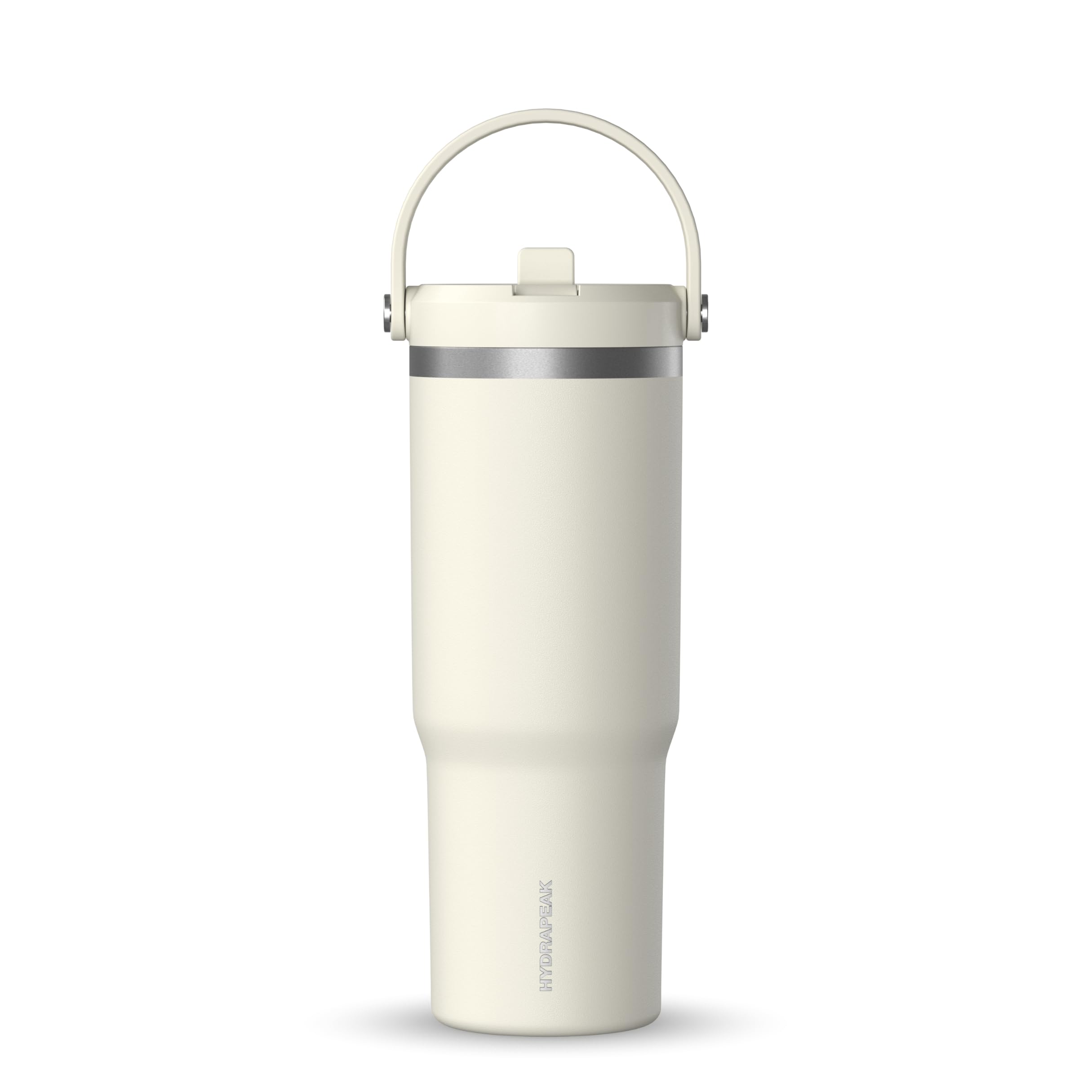 Vaso Hydrapeak Nomad De 950 Ml Con Asa Y Tapa Con Pajita, Color Marfil - Venta Internacional.
