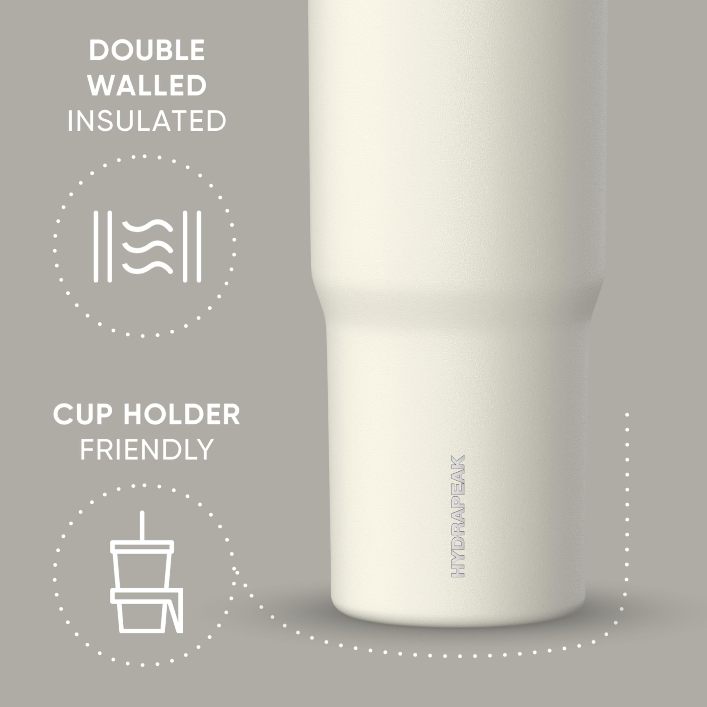 Foto 5 pulgar | Vaso Hydrapeak Nomad De 950 Ml Con Asa Y Tapa Con Pajita, Color Marfil - Venta Internacional.