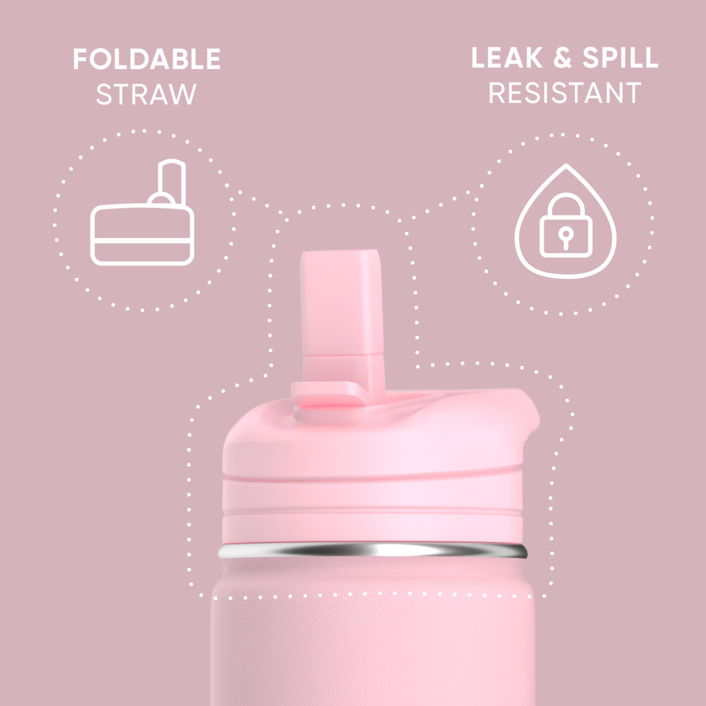 Foto 4 pulgar | Botella De Agua Hydrapeak Mini De Acero Inoxidable De 400 Ml, Color Rosa - Venta Internacional.