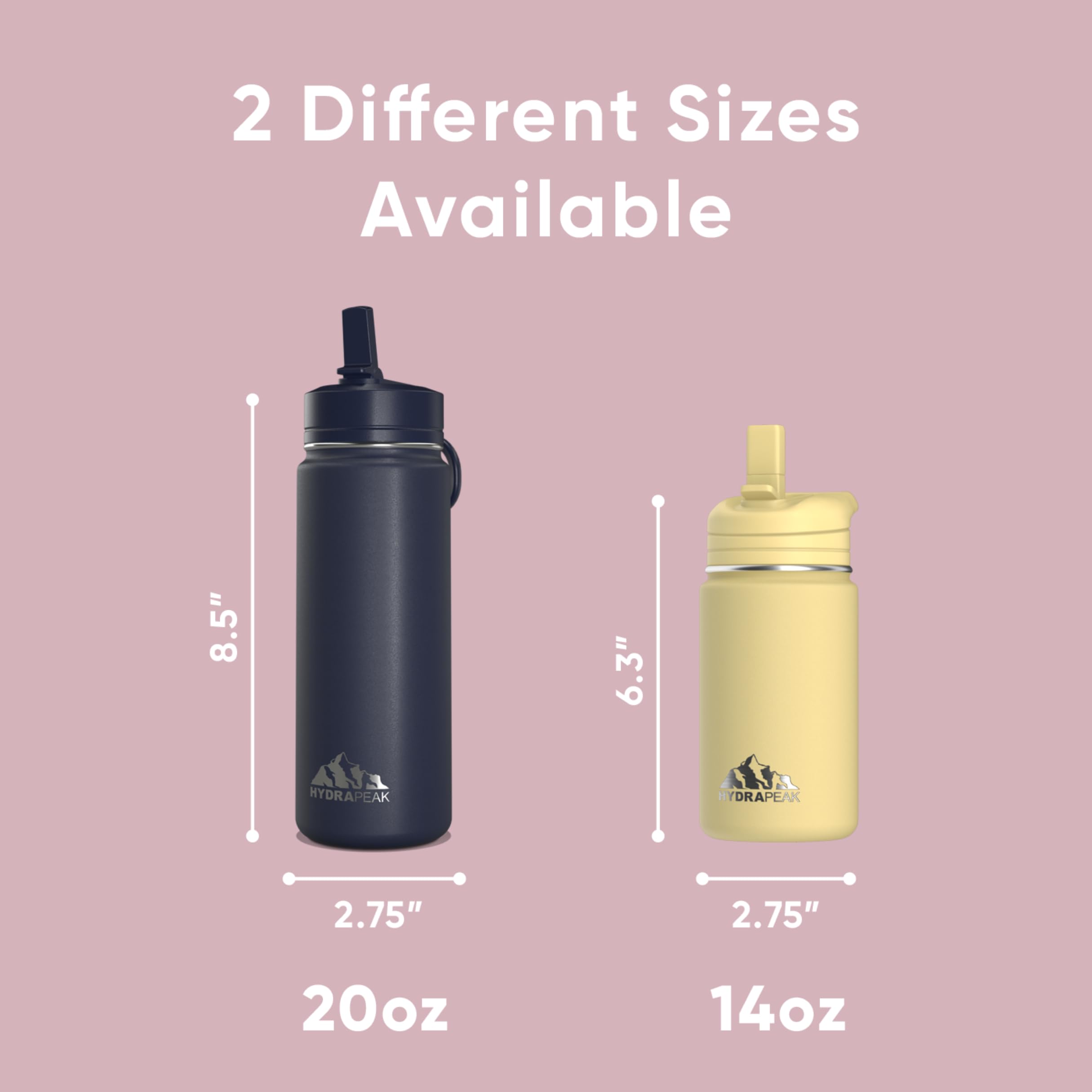 Foto 5 | Botella De Agua Hydrapeak Mini De Acero Inoxidable De 400 Ml, Color Rosa - Venta Internacional.