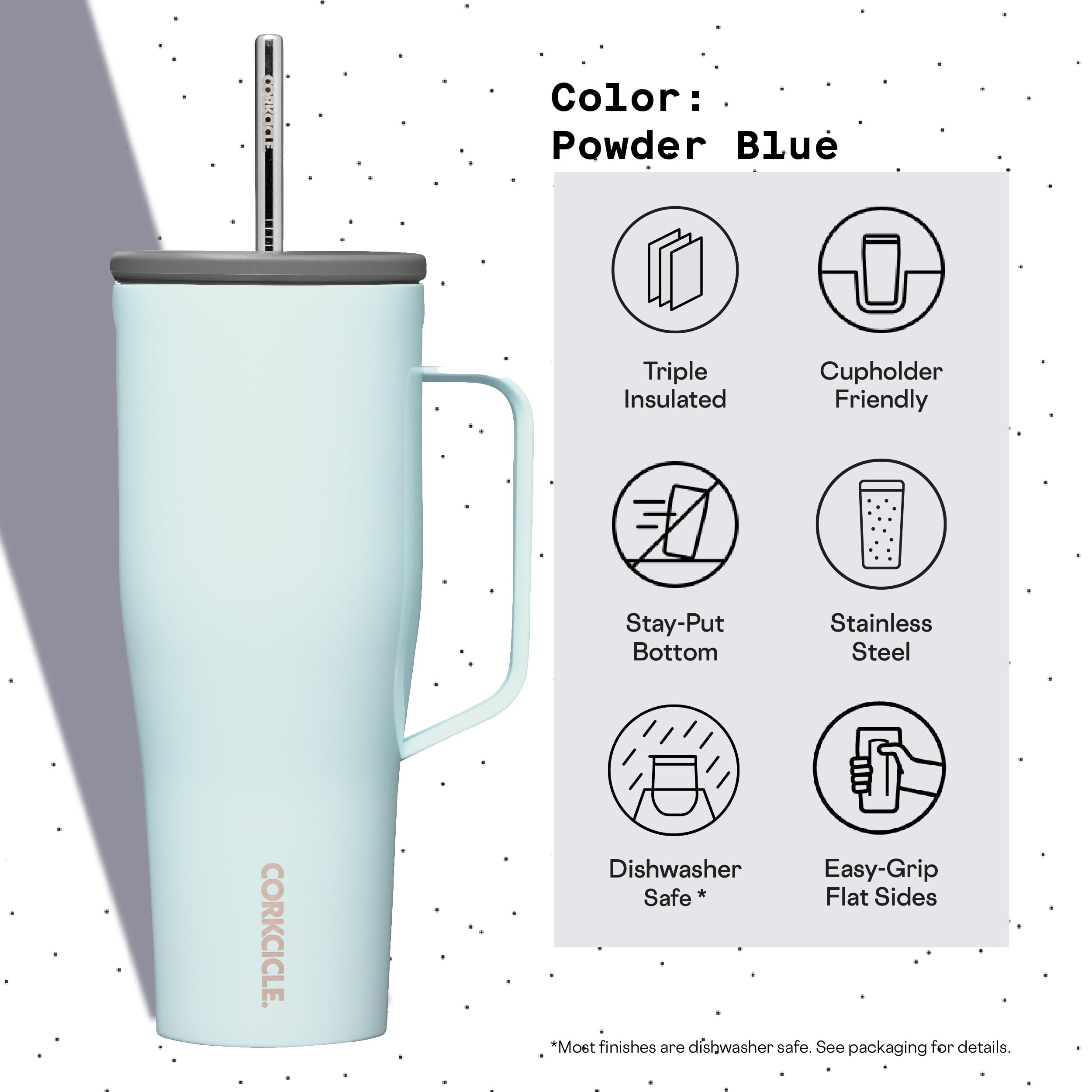 Foto 5 pulgar | Vaso Aislante Corkcicle Cold Cup Xl, 30 Oz Con Asa, Azul - Venta Internacional.