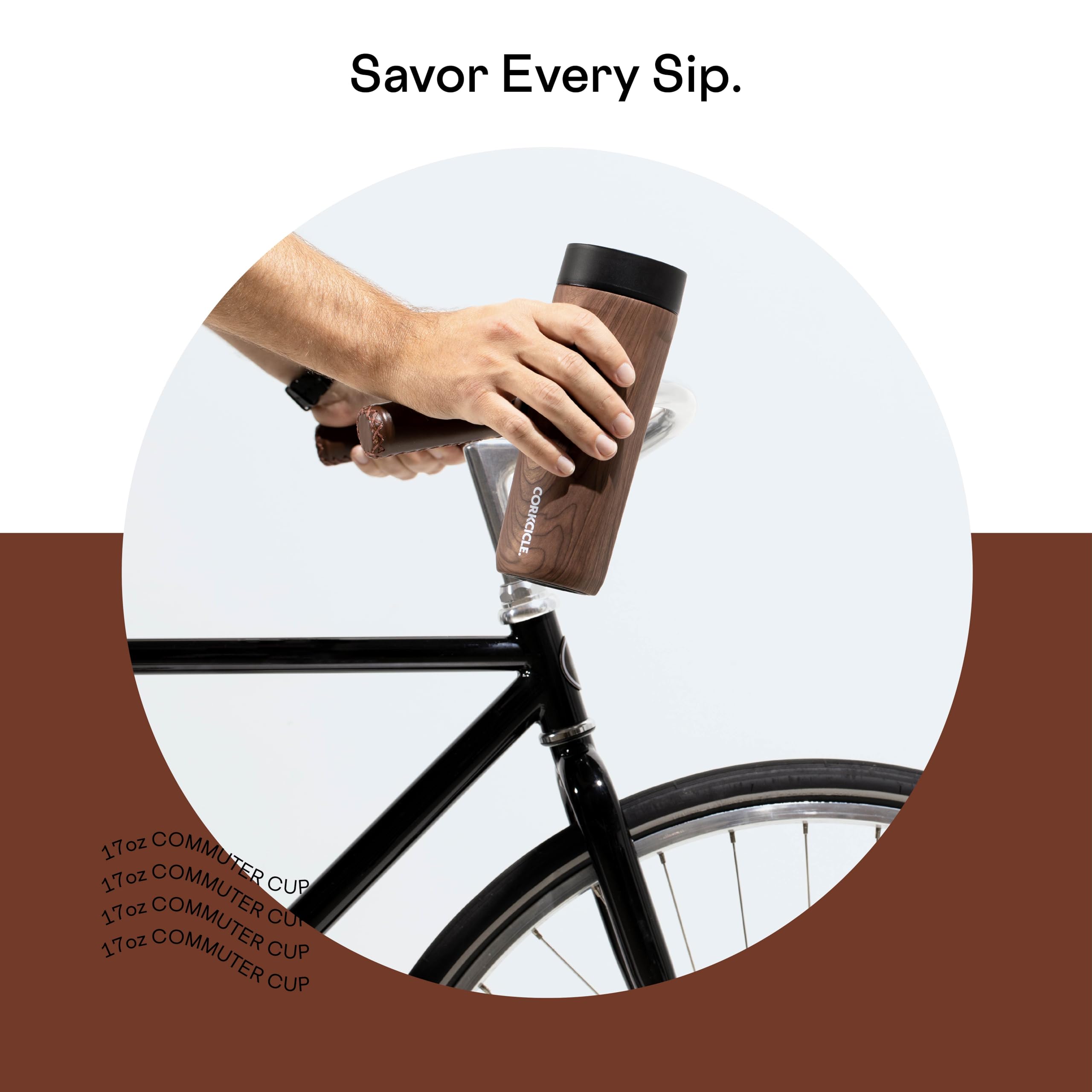 Foto 4 pulgar | Taza De Viaje Corkcicle Commuter Cup, Madera De Nogal, 500 Ml - Venta Internacional.