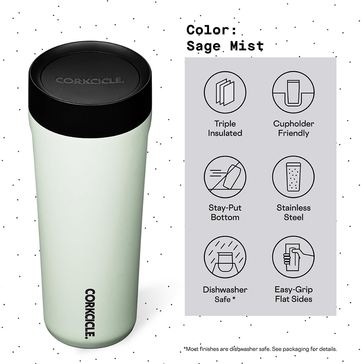 Foto 5 pulgar | Taza De Viaje Corkcicle Commuter Cup Sage Mist, 500 Ml, Aislante - Venta Internacional.