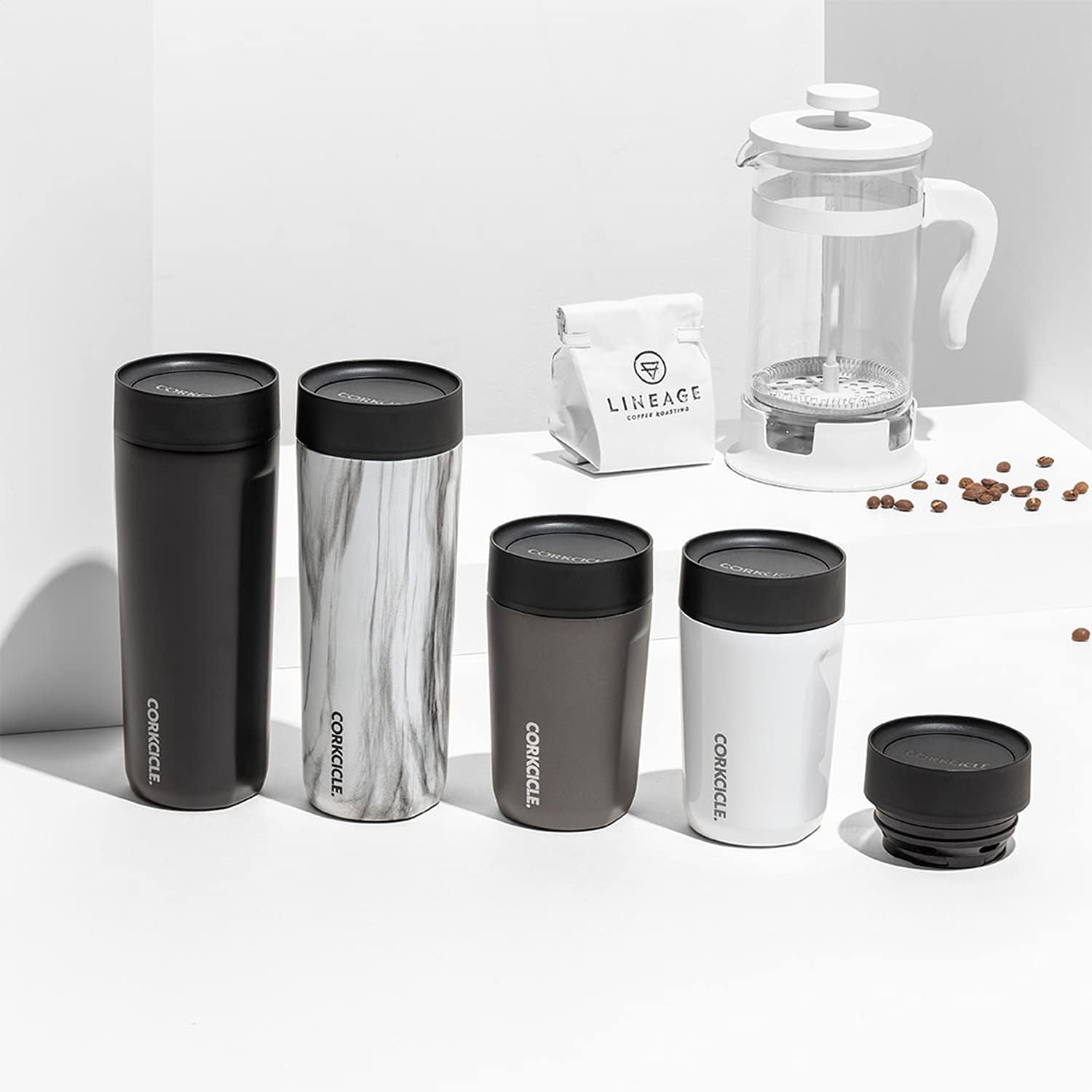 Foto 3 pulgar | Taza De Viaje Corkcicle Commuter Cup, Color Negro Mate, 500 Ml - Venta Internacional.