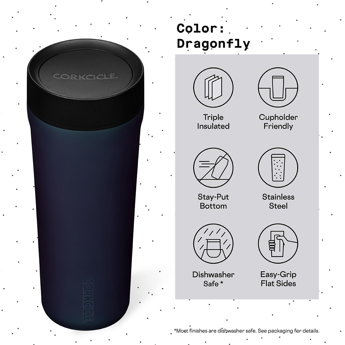 Foto 5 pulgar | Taza De Viaje Corkcicle Commuter Cup Dragonfly, 500 Ml, Aislante - Venta Internacional.