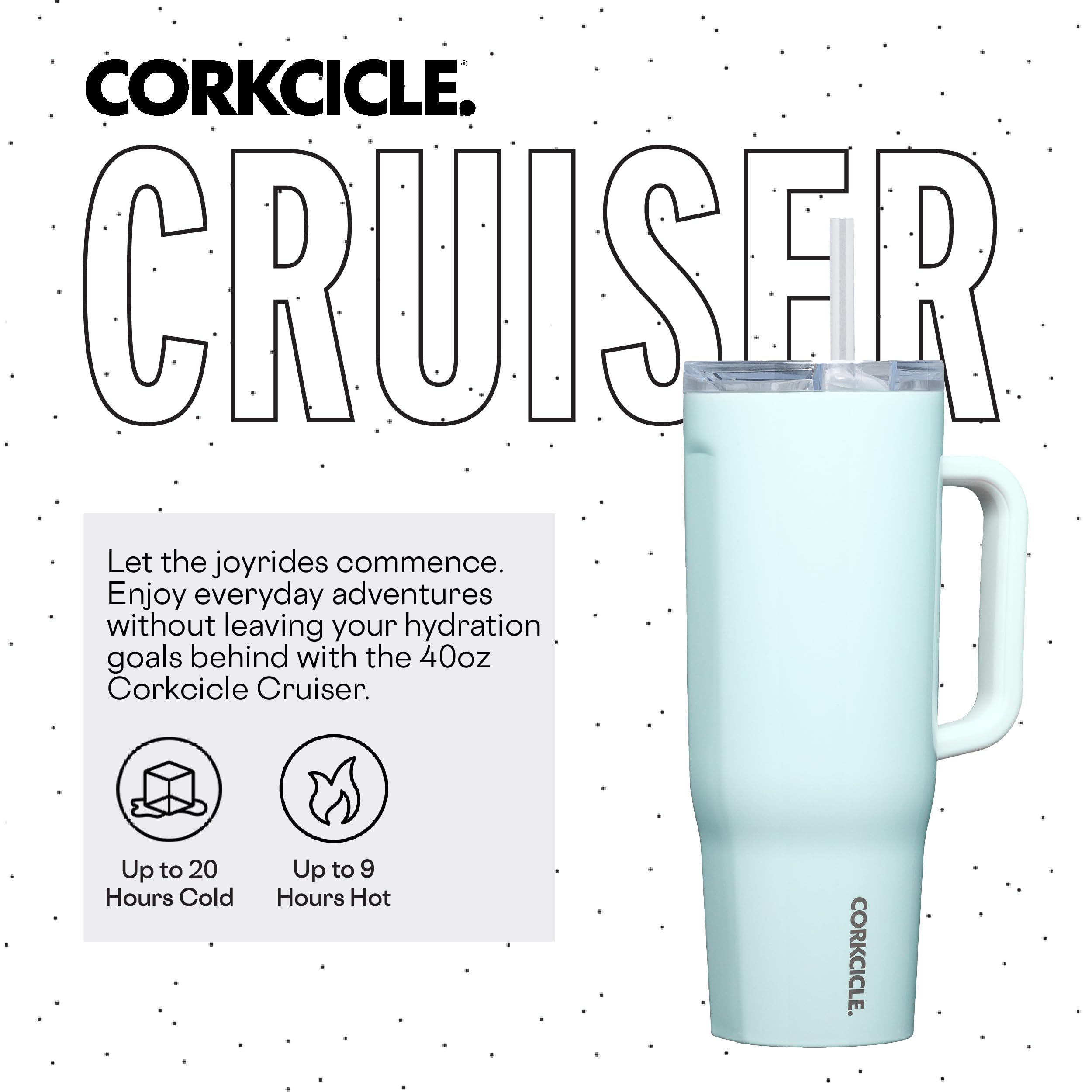 Foto 3 pulgar | Vaso Corkcicle Para Botella De Agua Con Pajita Y Asa, 1,2 L, Azul - Venta Internacional.
