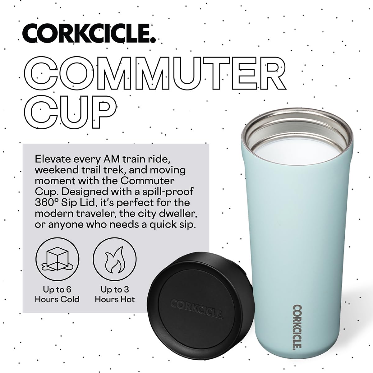 Foto 3 pulgar | Taza De Viaje Corkcicle Commuter Cup, 500 Ml, Azul Brillante - Venta Internacional.