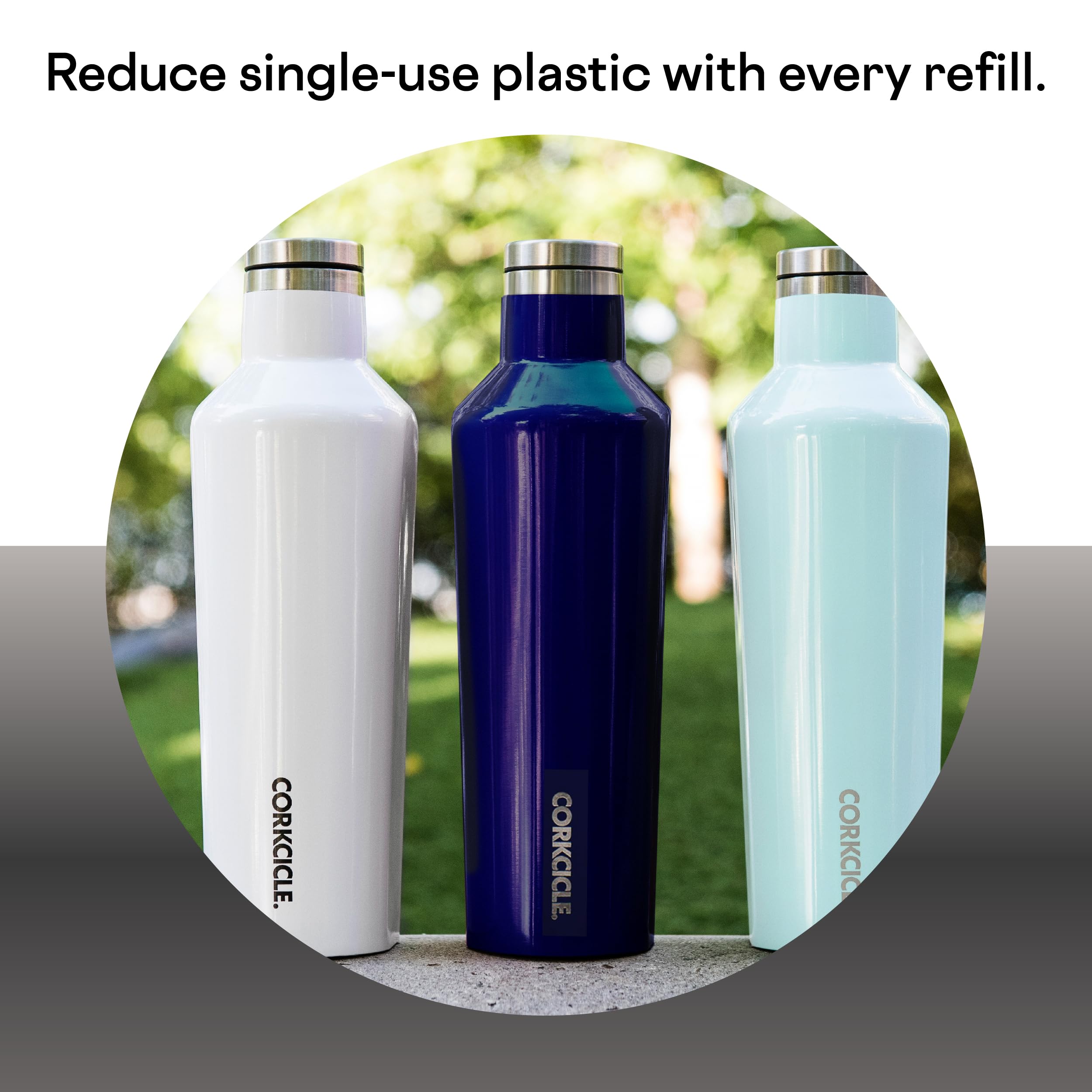 Foto 5 | Botella De Agua Corkcicle Classic Canteen Con Aislamiento De Cerámica De 750 Ml - Venta Internacional.