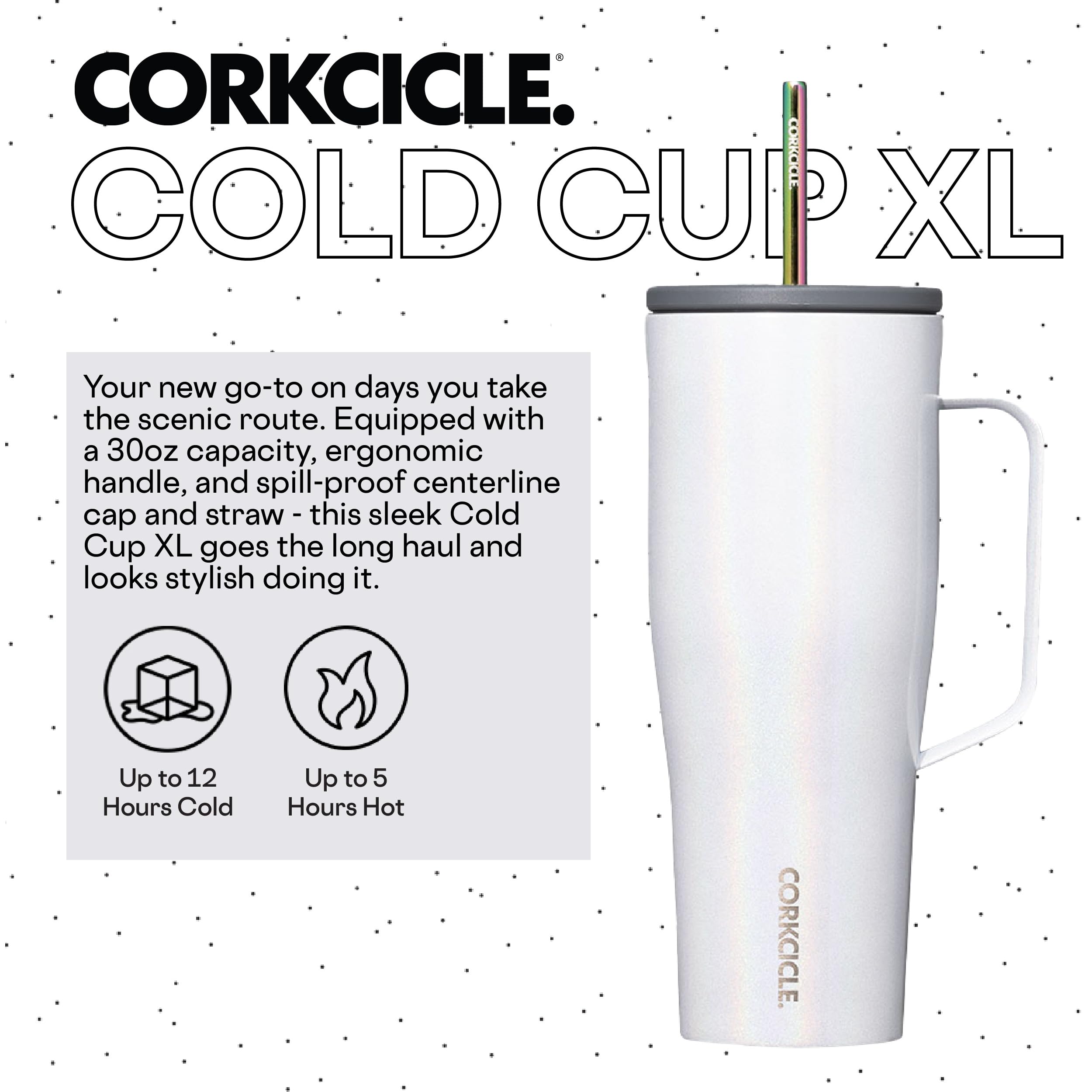 Foto 3 pulgar | Vaso Aislante Corkcicle Cold Cup Xl De 30 Oz Con Asa Y Pajita - Venta Internacional.