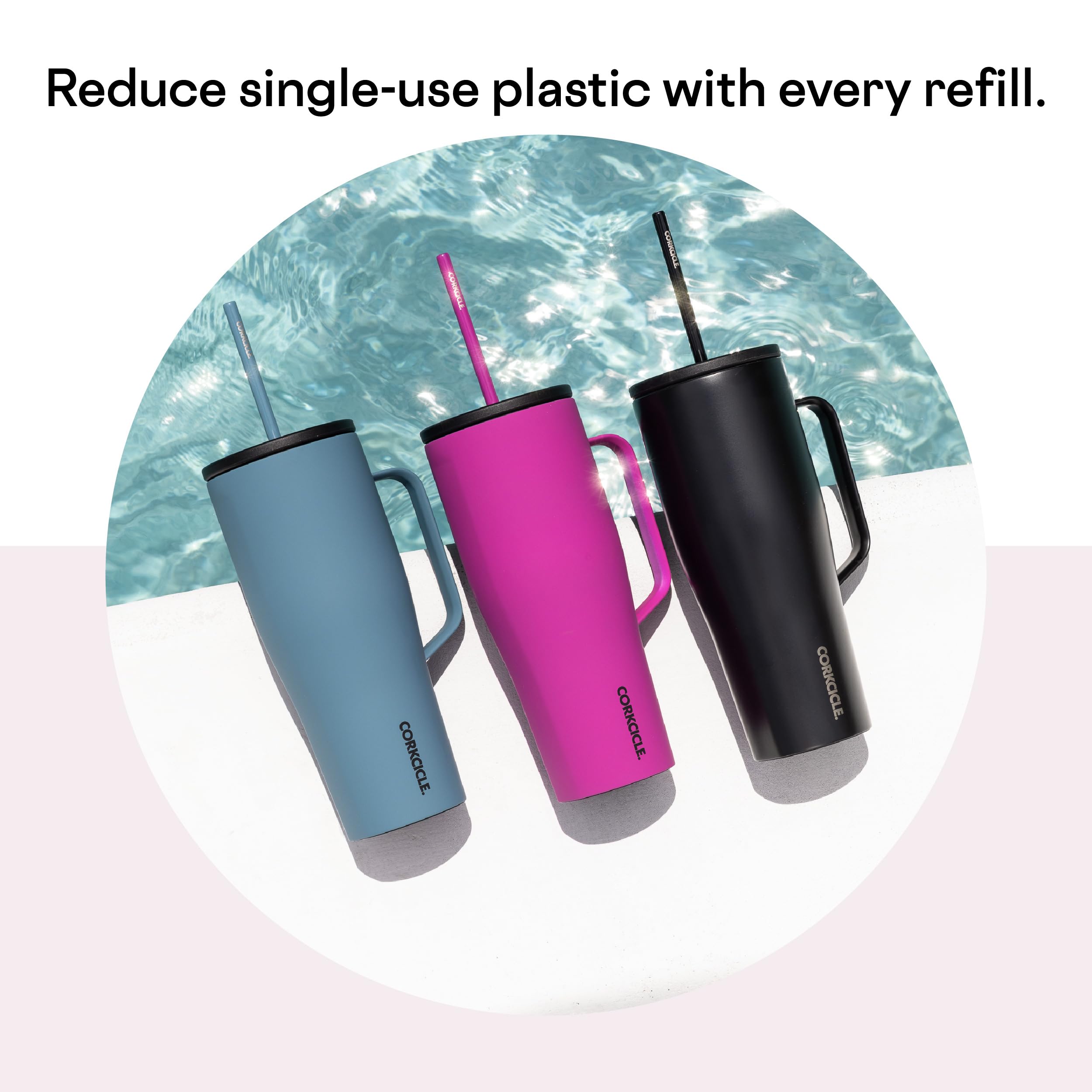 Foto 6 pulgar | Vaso Aislante Corkcicle Cold Cup Xl De 30 Oz Con Asa Y Pajita - Venta Internacional.