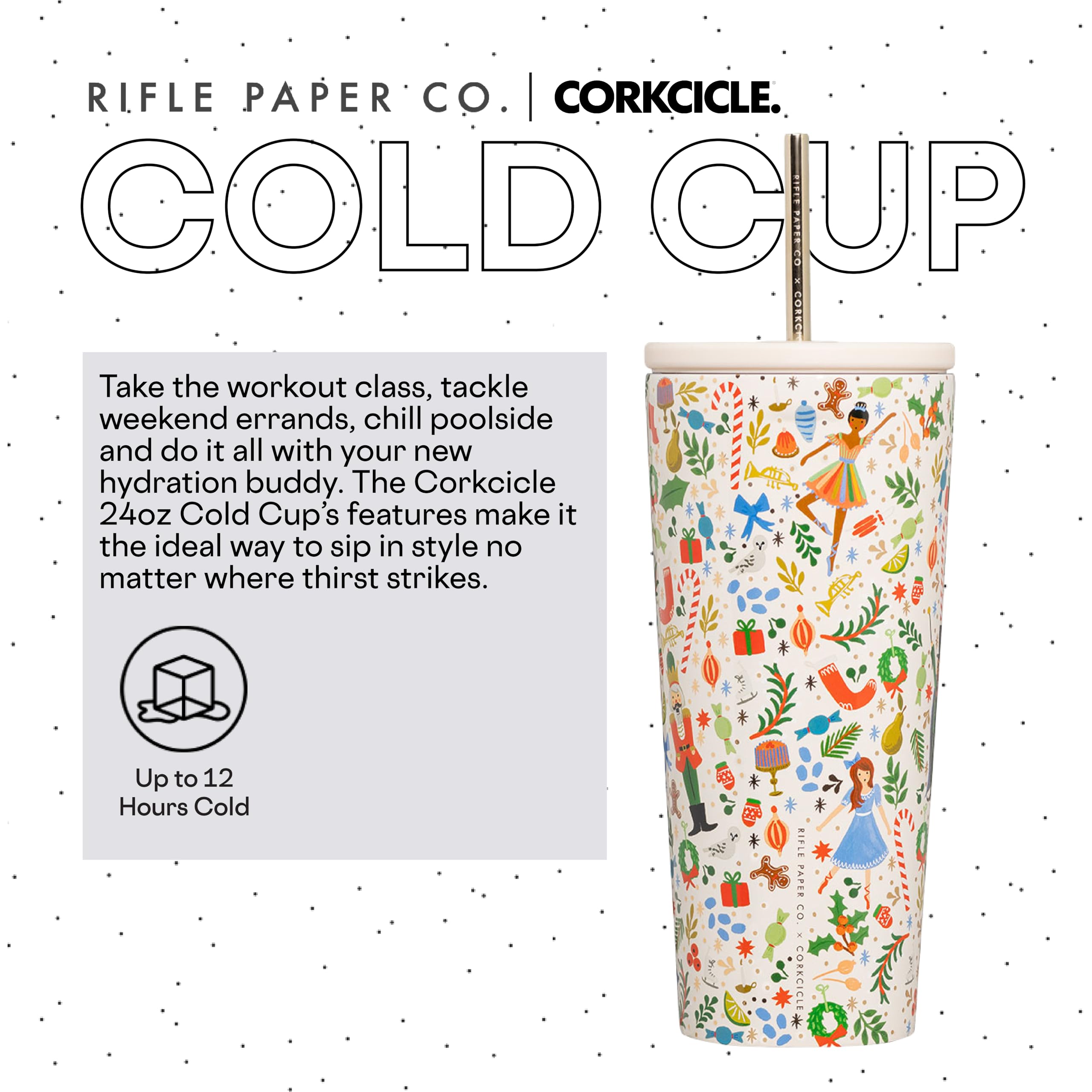 Foto 3 pulgar | Vaso Aislante Corkcicle X Rifle Paper Co. Cascanueces De 700 Ml - Venta Internacional.