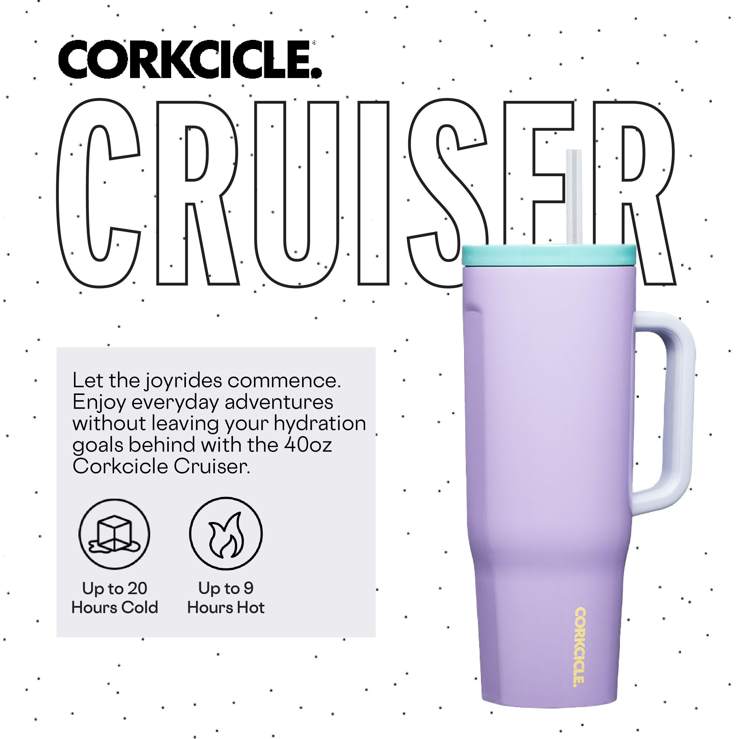 Foto 3 pulgar | Botella De Agua Corkcicle Cruiser Purple Dolphin 1.2 L Con Asa - Venta Internacional.