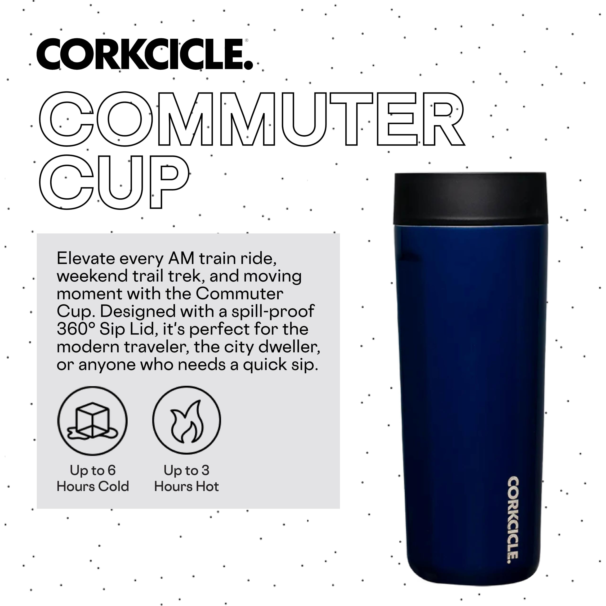 Foto 3 pulgar | Taza De Viaje Corkcicle Commuter Cup Midnight Navy, 500 Ml - Venta Internacional.