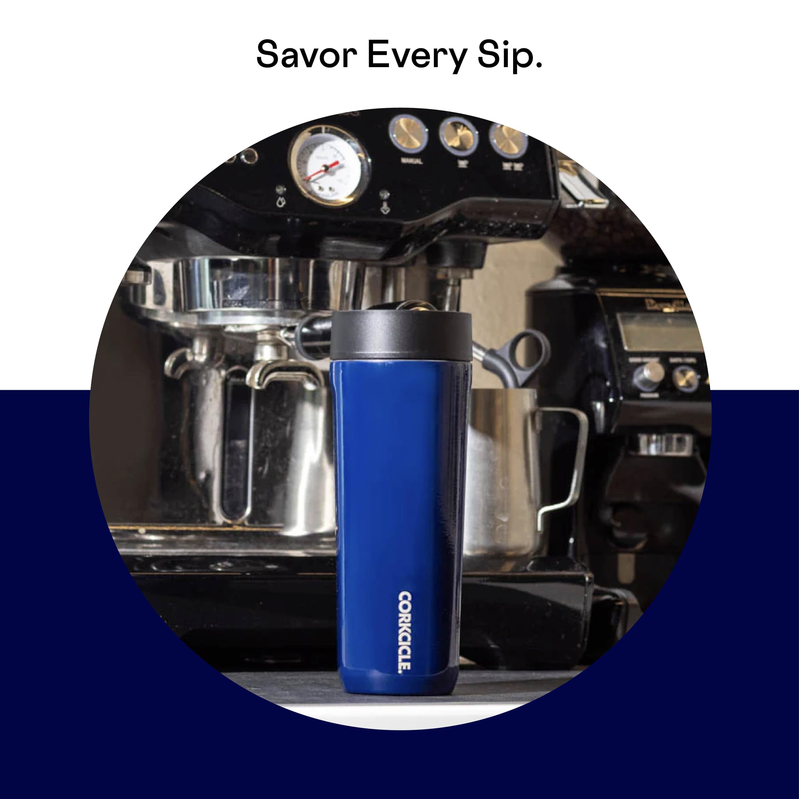 Foto 4 pulgar | Taza De Viaje Corkcicle Commuter Cup Midnight Navy, 500 Ml - Venta Internacional.