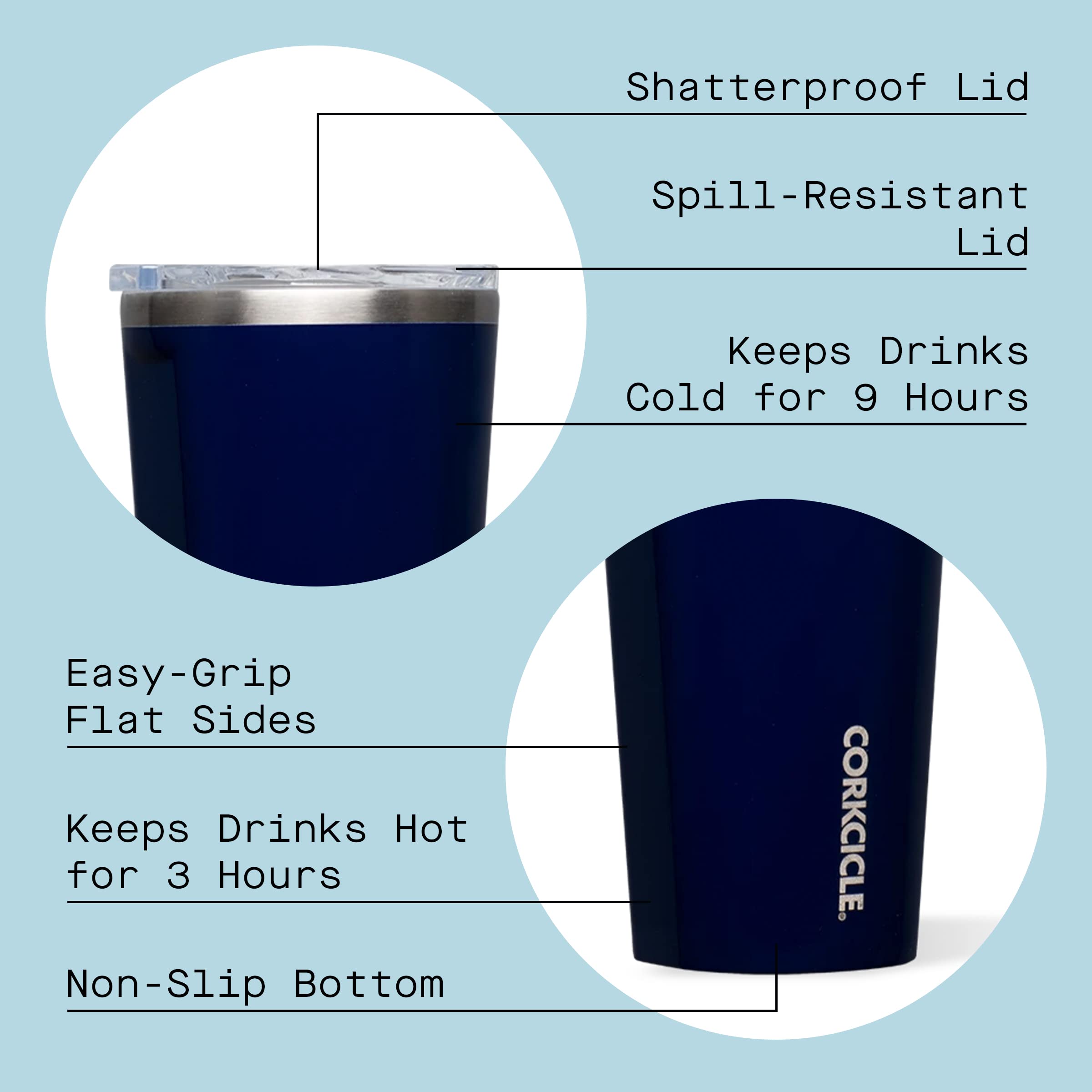 Foto 3 pulgar | Taza De Café Corkcicle Classic Gloss Midnight Navy 473 Ml - Venta Internacional.