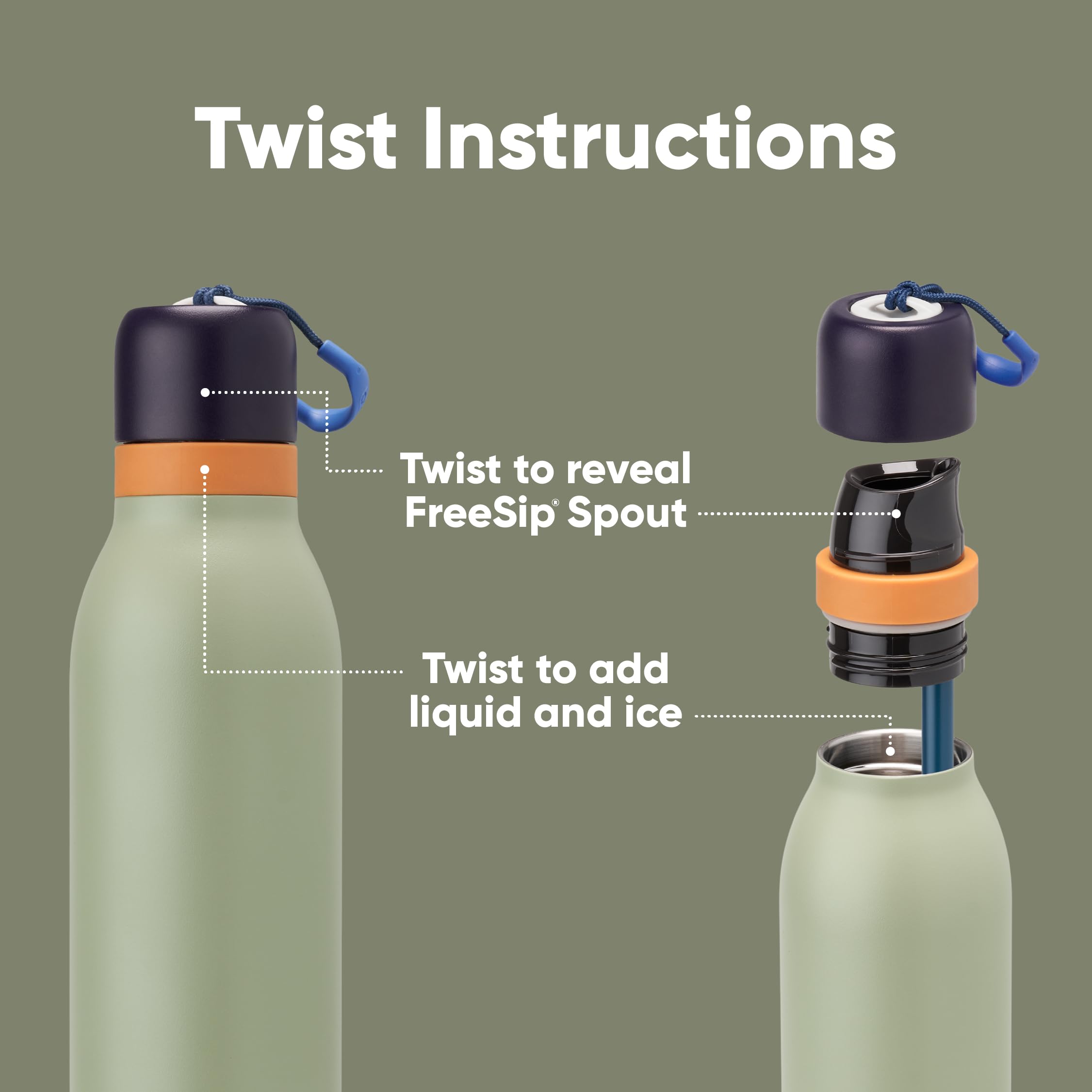 Foto 3 | Botella De Agua Owala Freesip Twist Con Aislamiento De 500 Ml Sin Bpa - Venta Internacional.