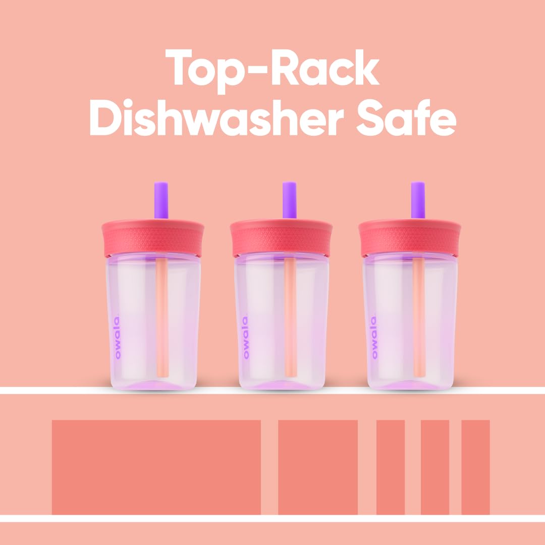 Foto 6 pulgar | Botella De Agua Owala Kids De Plástico Sin Bpa, 450 Ml, Rosa Y Morado - Venta Internacional.