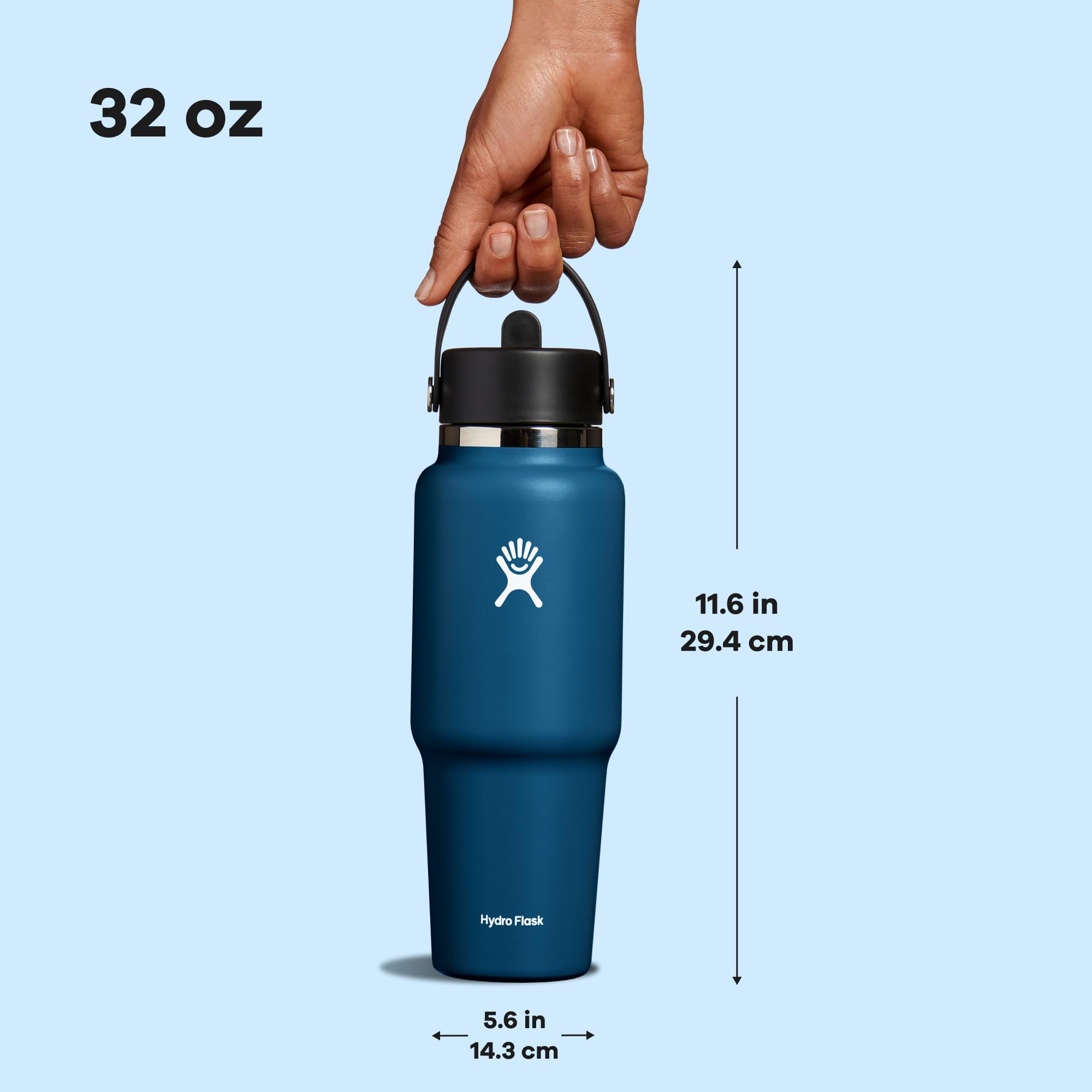 Foto 4 | Botella De Agua Hydro Flask Wide Flex Straw 950 Ml Indigo - Venta Internacional.