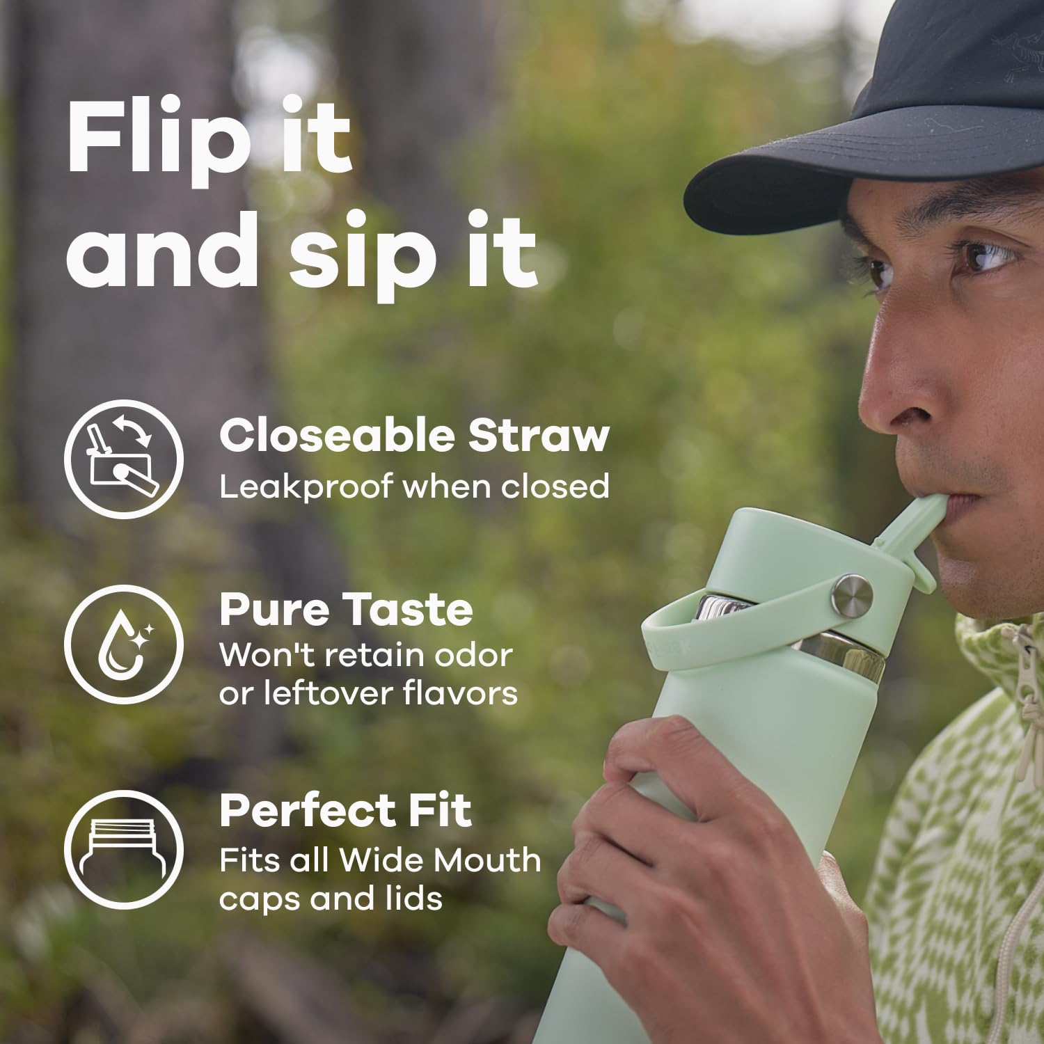 Foto 3 | Botella De Agua Hydro Flask Wide Flex Straw Cap 700 Ml - Venta Internacional.