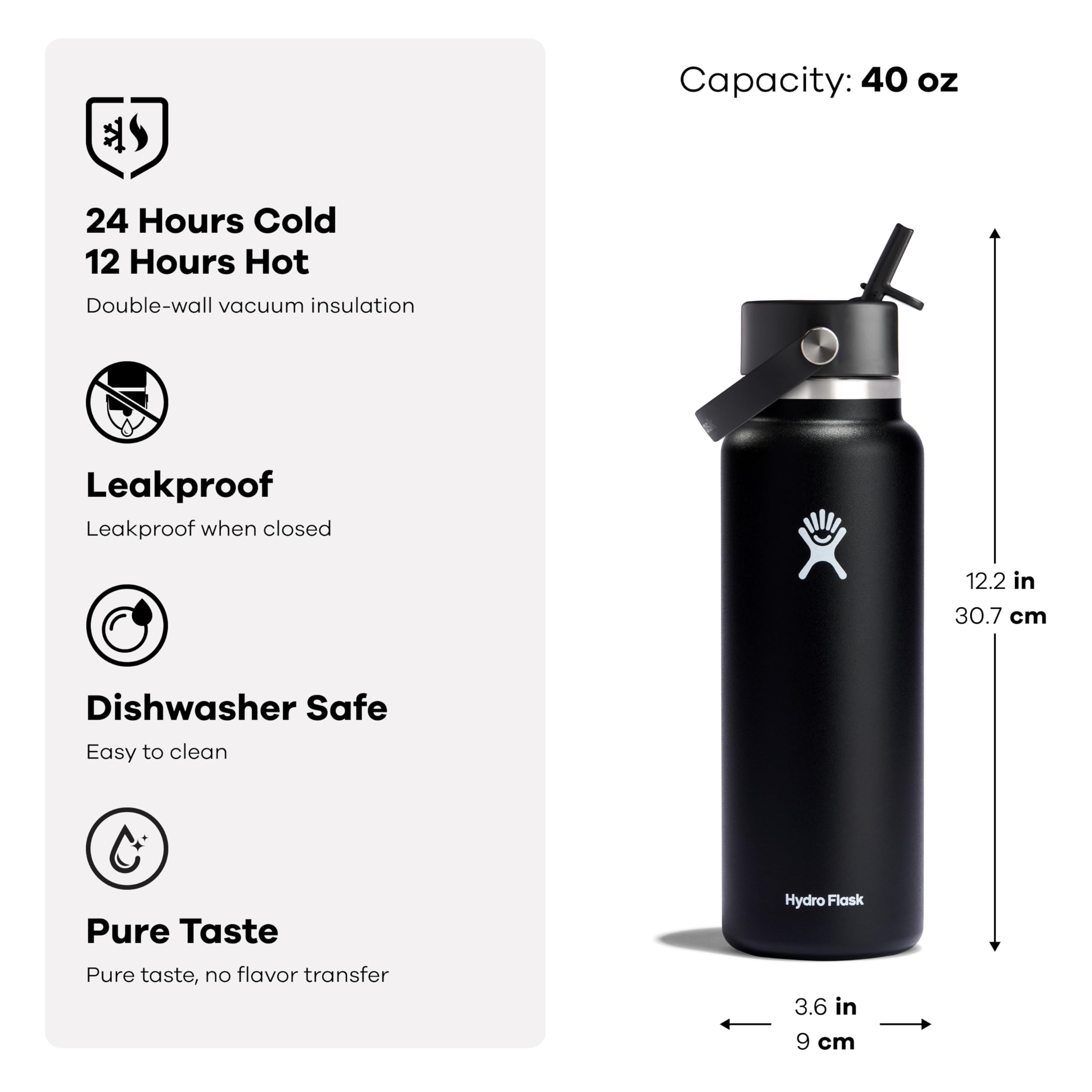 Foto 3 pulgar | Botella De Agua Hydro Flask Con Aislamiento De Acero Inoxidable De 1,2 L - Venta Internacional.