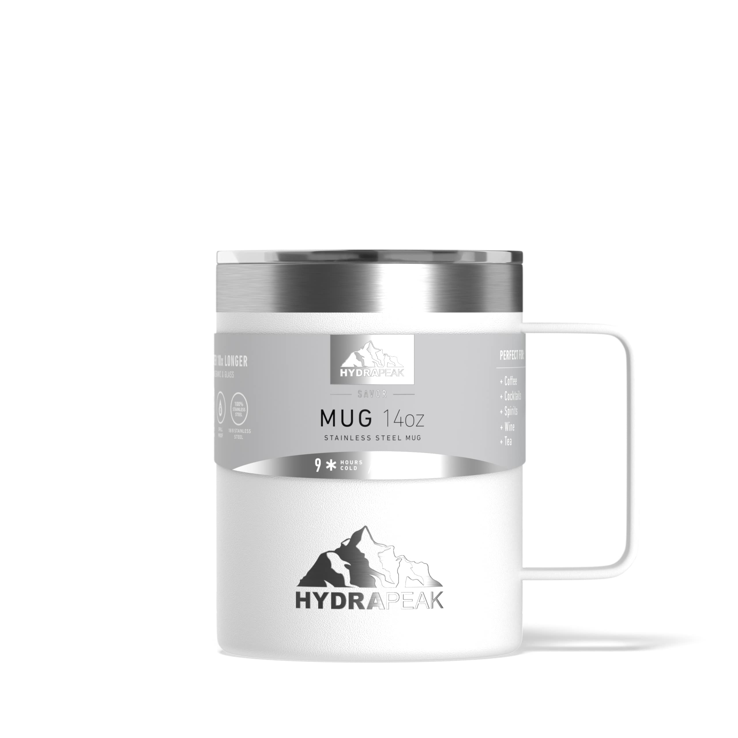 Foto 4 pulgar | Taza De Café Hydrapeak Con Aislamiento De Acero Inoxidable, 400 Ml, Color Blanco - Venta Internacional.