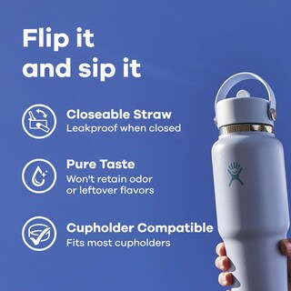 Foto 3 | Botella De Agua Hydro Flask Wide Flex Straw 946 Ml, Color Blanco - Venta Internacional.
