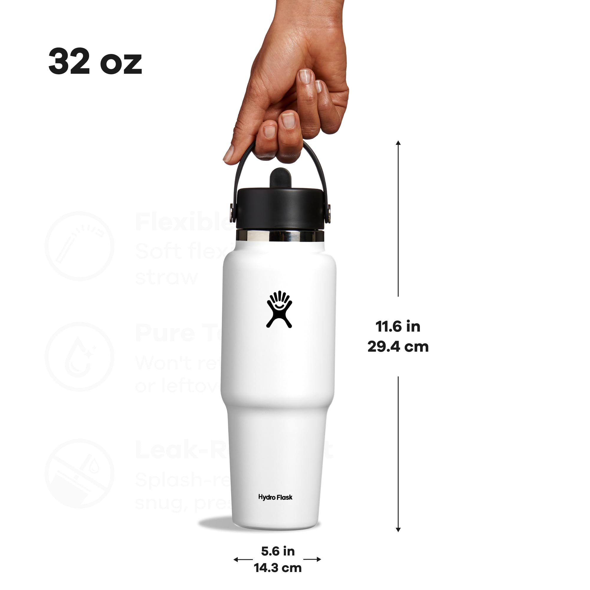 Foto 4 | Botella De Agua Hydro Flask Wide Flex Straw 946 Ml, Color Blanco - Venta Internacional.
