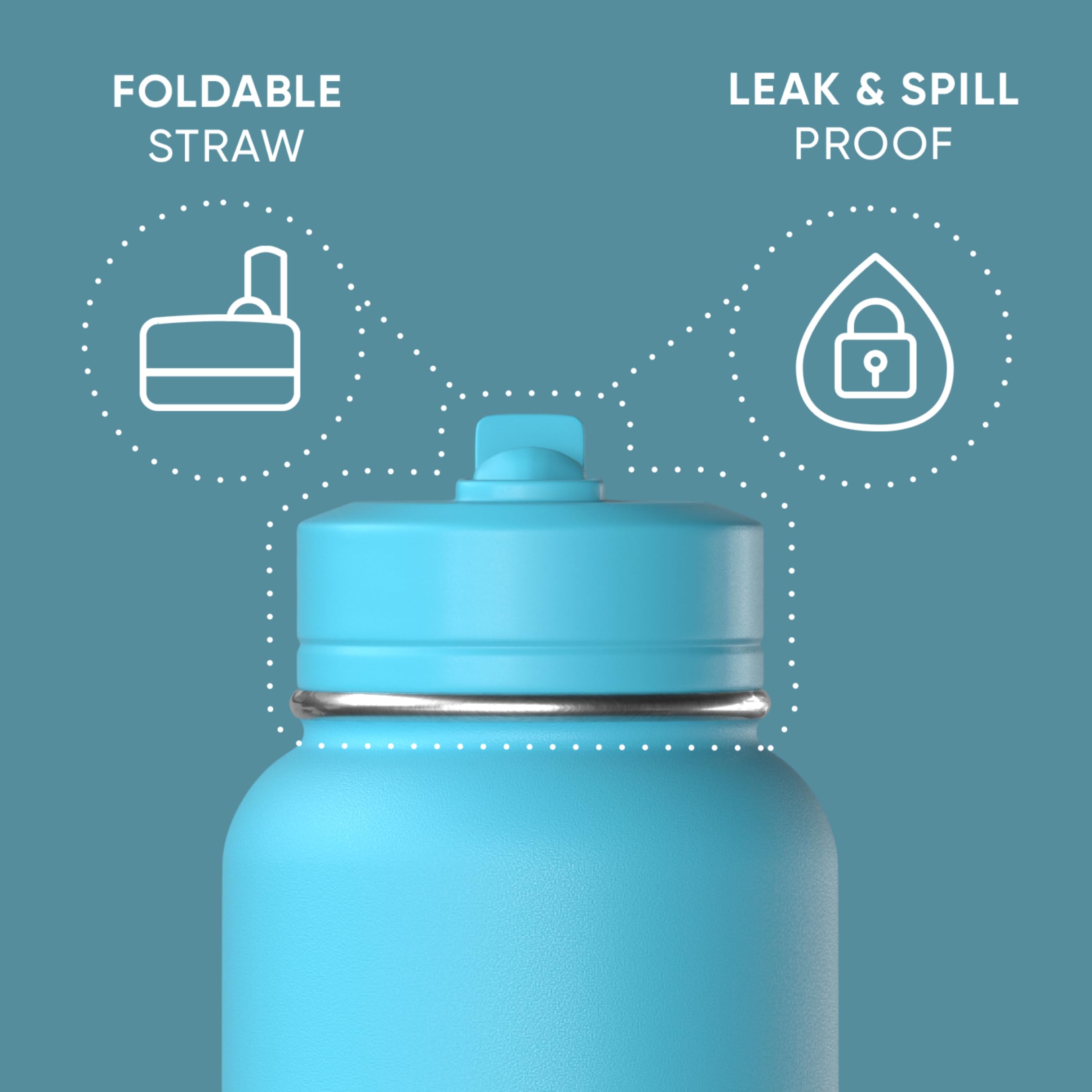 Foto 2 | Botella De Agua Hydrapeak Sport Con Aislamiento, 950 Ml, Con Pajita O Tapa Tipo Vaso - Venta Internacional.