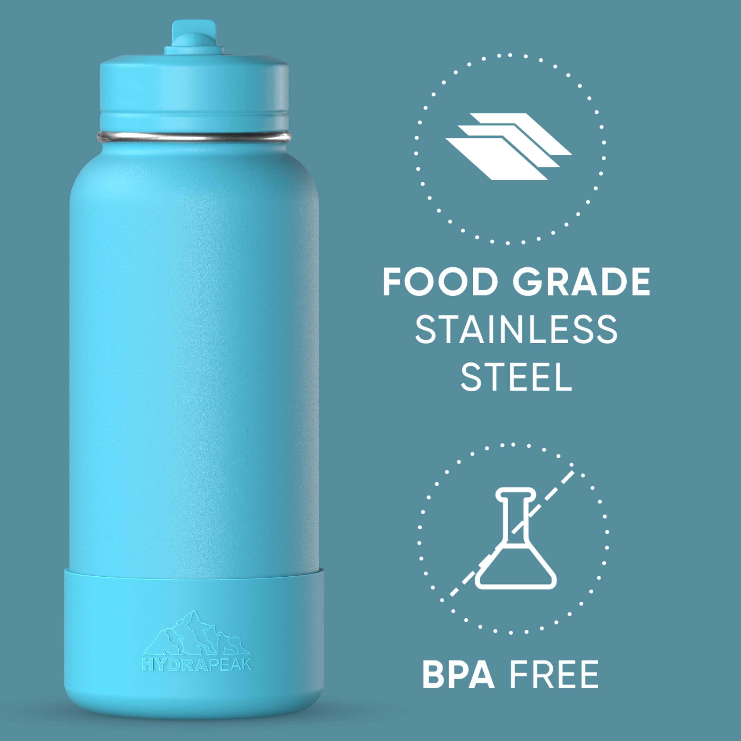 Foto 4 | Botella De Agua Hydrapeak Sport Con Aislamiento, 950 Ml, Con Pajita O Tapa Tipo Vaso - Venta Internacional.