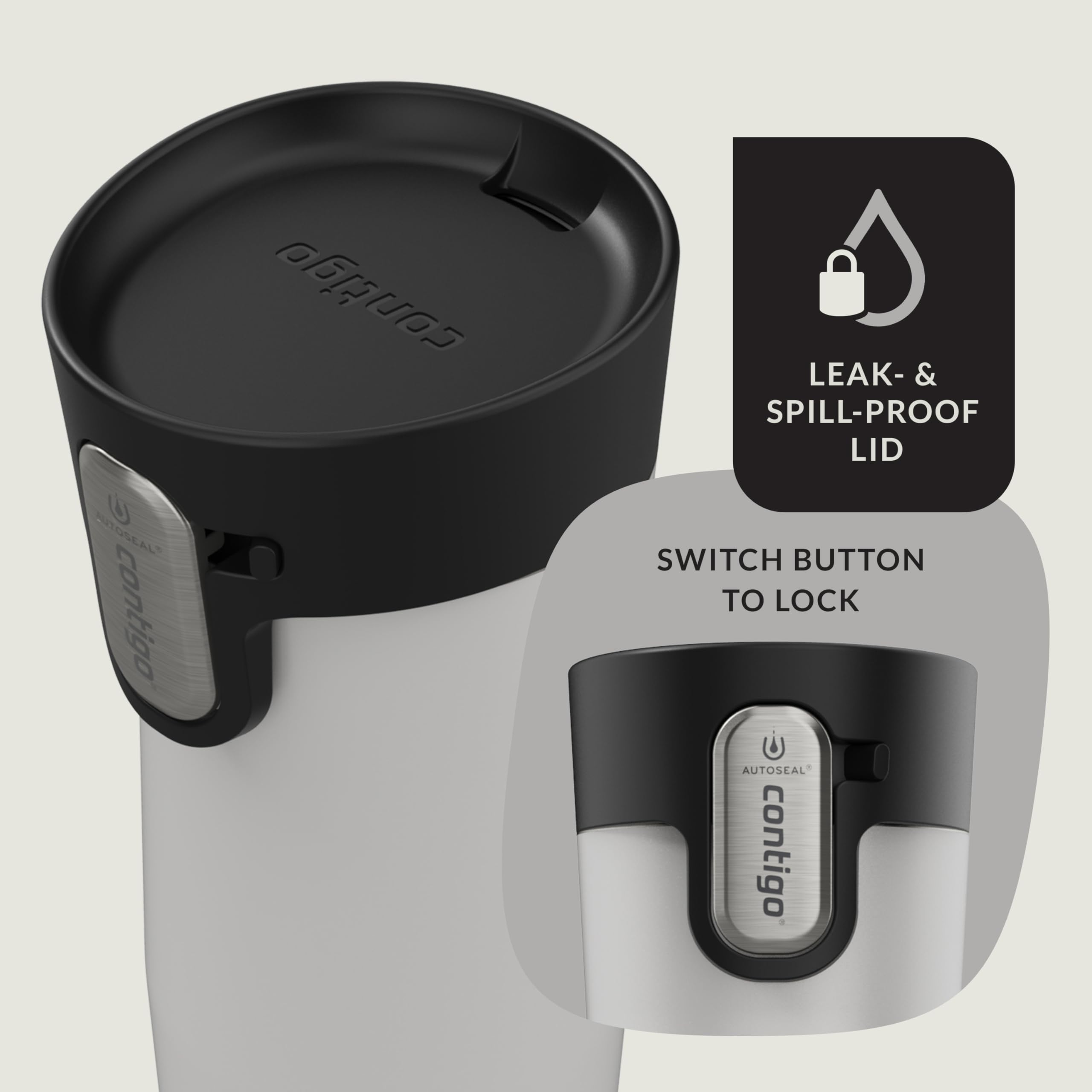 Foto 4 pulgar | Taza De Viaje Contigo Autoseal West Loop 350 Ml De Acero Inoxidable - Venta Internacional.