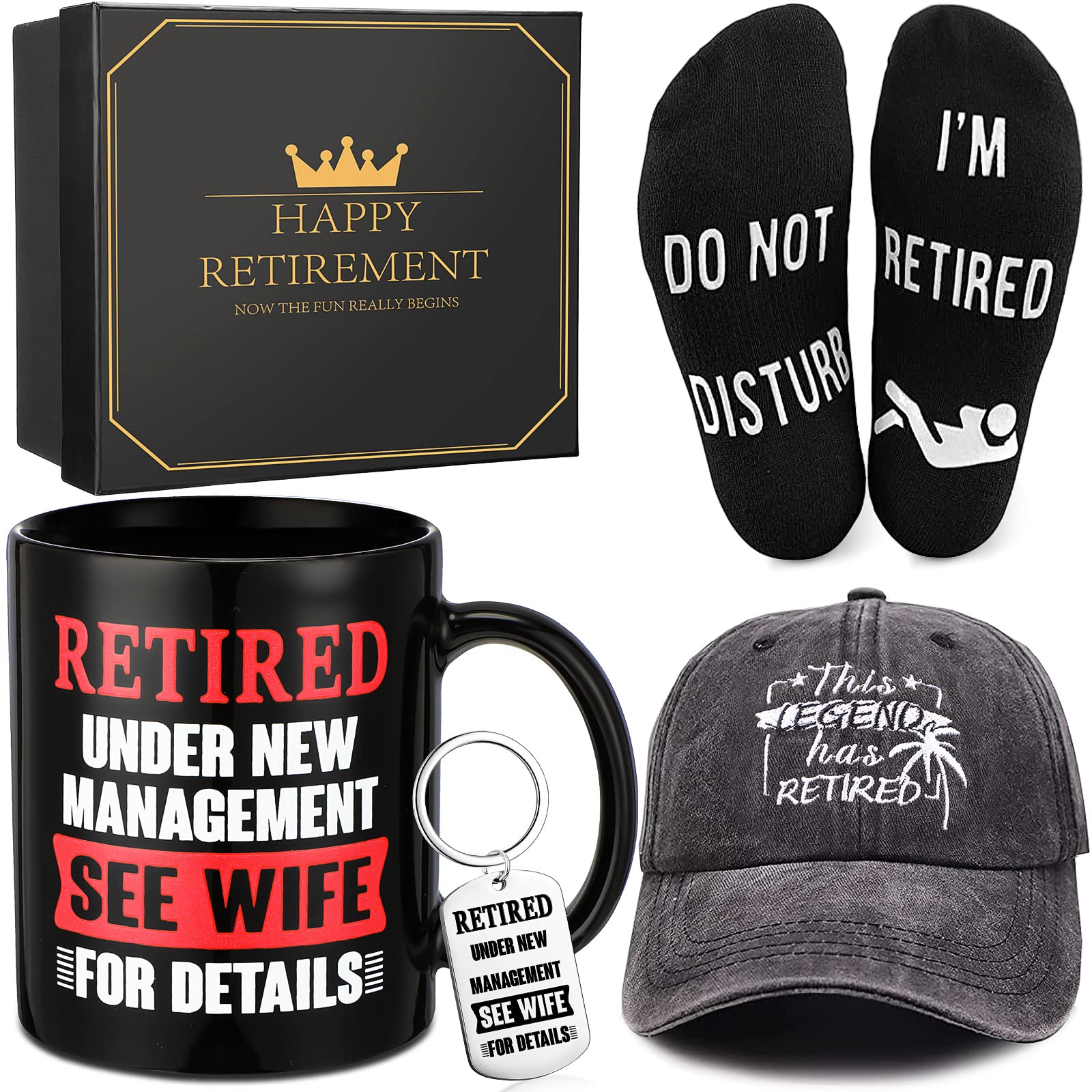 Foto 2 pulgar | Set De Regalo De Jubilación Sieral Para Hombre Con Taza, Gorra, Calcetines, Llavero - Venta Internacional.