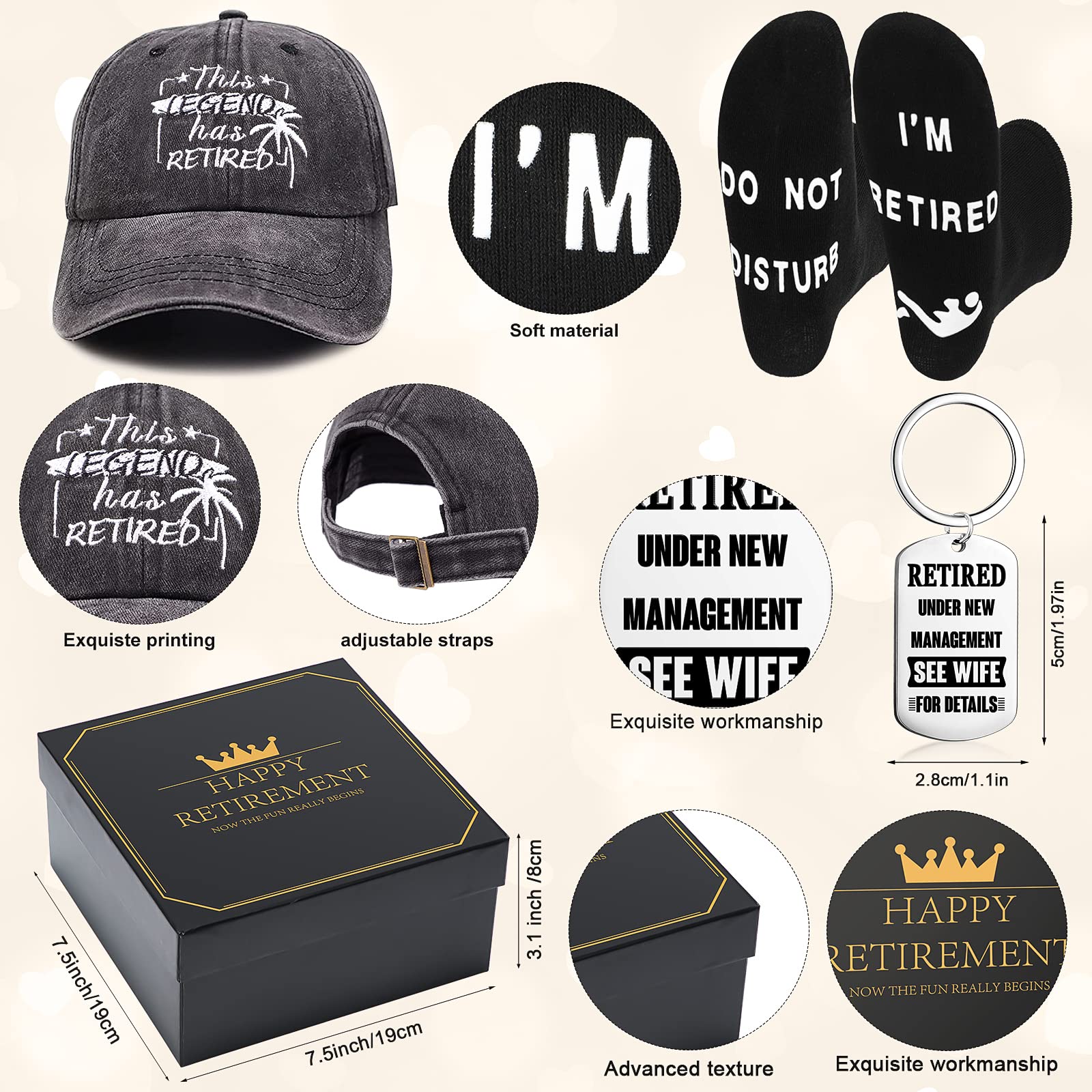 Foto 4 pulgar | Set De Regalo De Jubilación Sieral Para Hombre Con Taza, Gorra, Calcetines, Llavero - Venta Internacional.