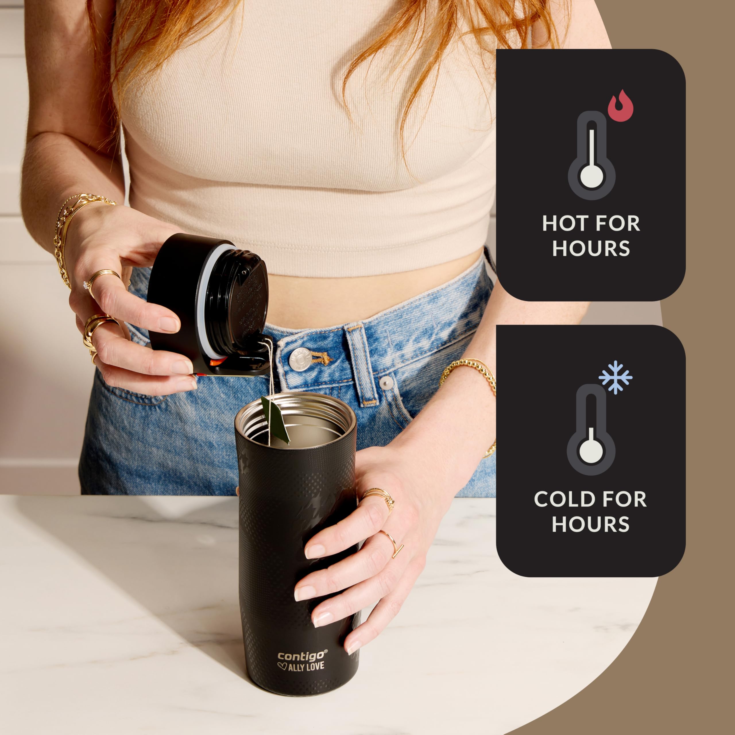 Foto 5 | Taza De Viaje Contigo X Ally Love West Loop 3.0, 473 Ml, Regaliz - Venta Internacional.