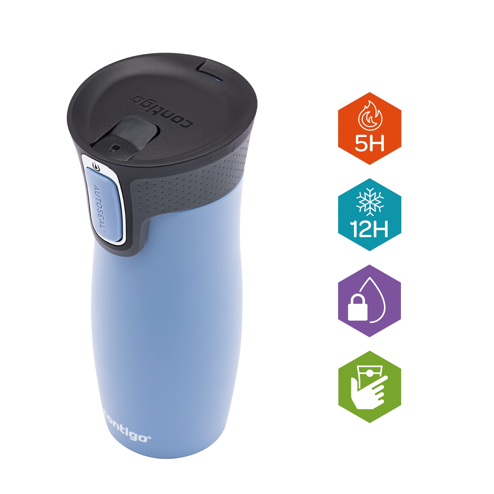 Foto 4 pulgar | Taza Térmica Contigo West Loop Autoseal 470 Ml - Earl Grey - Venta Internacional.