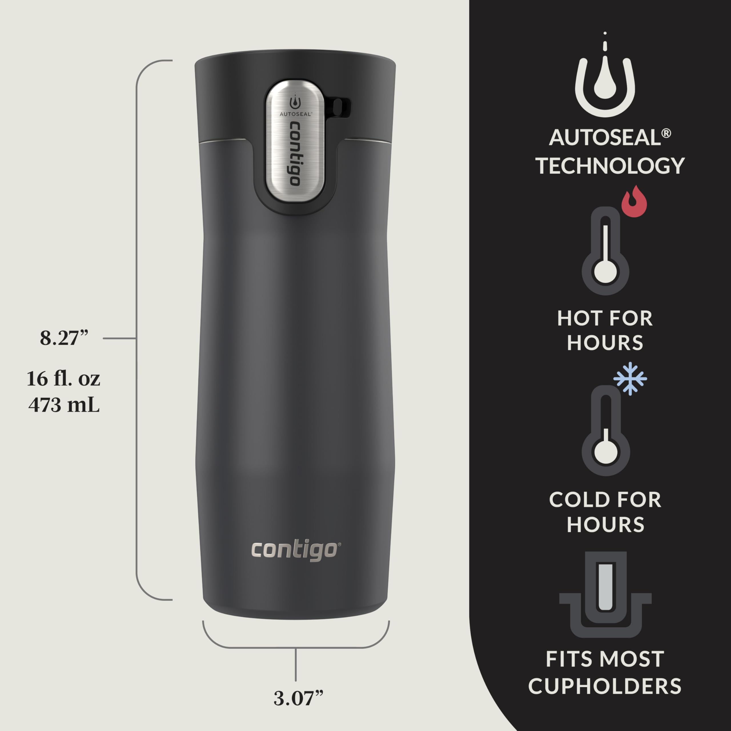 Foto 6 pulgar | Taza Aislante De Viaje Thermalock Contigo West Loop 3.0 480 Ml - Venta Internacional.