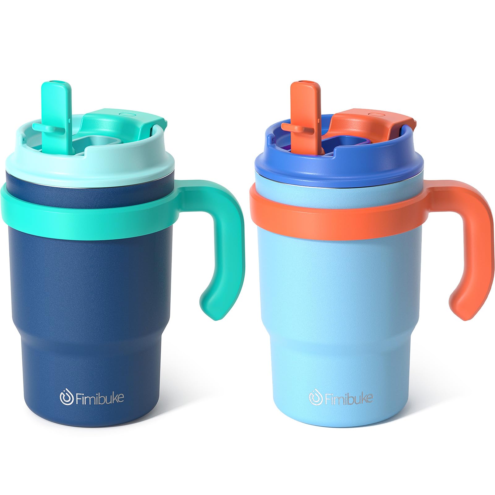 Foto 2 pulgar | Vaso Aislante Para Niños Fimibuke, 473 Ml, Con Asa Y Pajitas, Paquete De 2 - Venta Internacional.