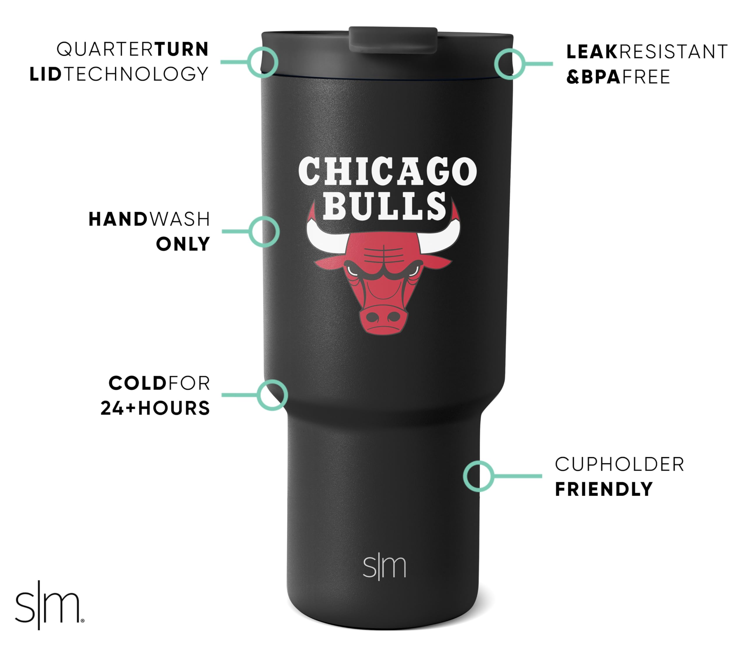 Foto 3 pulgar | Tumbler Simple Modern Con Licencia Oficial De Los Chicago Bulls De La Nba - Venta Internacional.