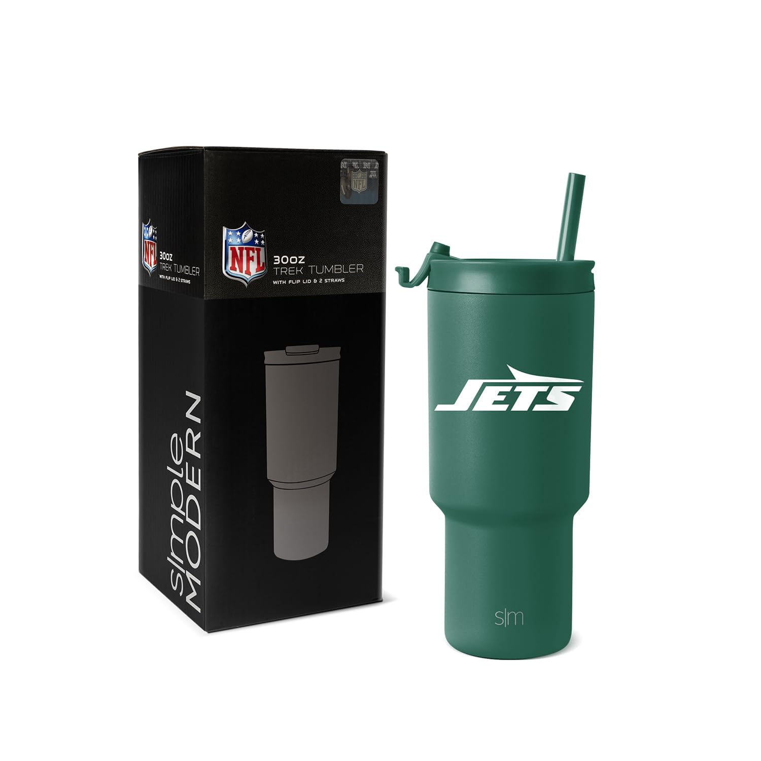 Foto 2 pulgar | Vaso Sencillo Y Moderno De Acero Inoxidable De Los New York Jets De La Nfl, 900 Ml - Venta Internacional.