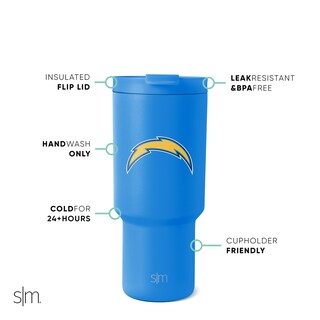 Foto 2 | Vaso Simple Modern Nfl Los Angeles Chargers De 900 Ml - Venta Internacional.