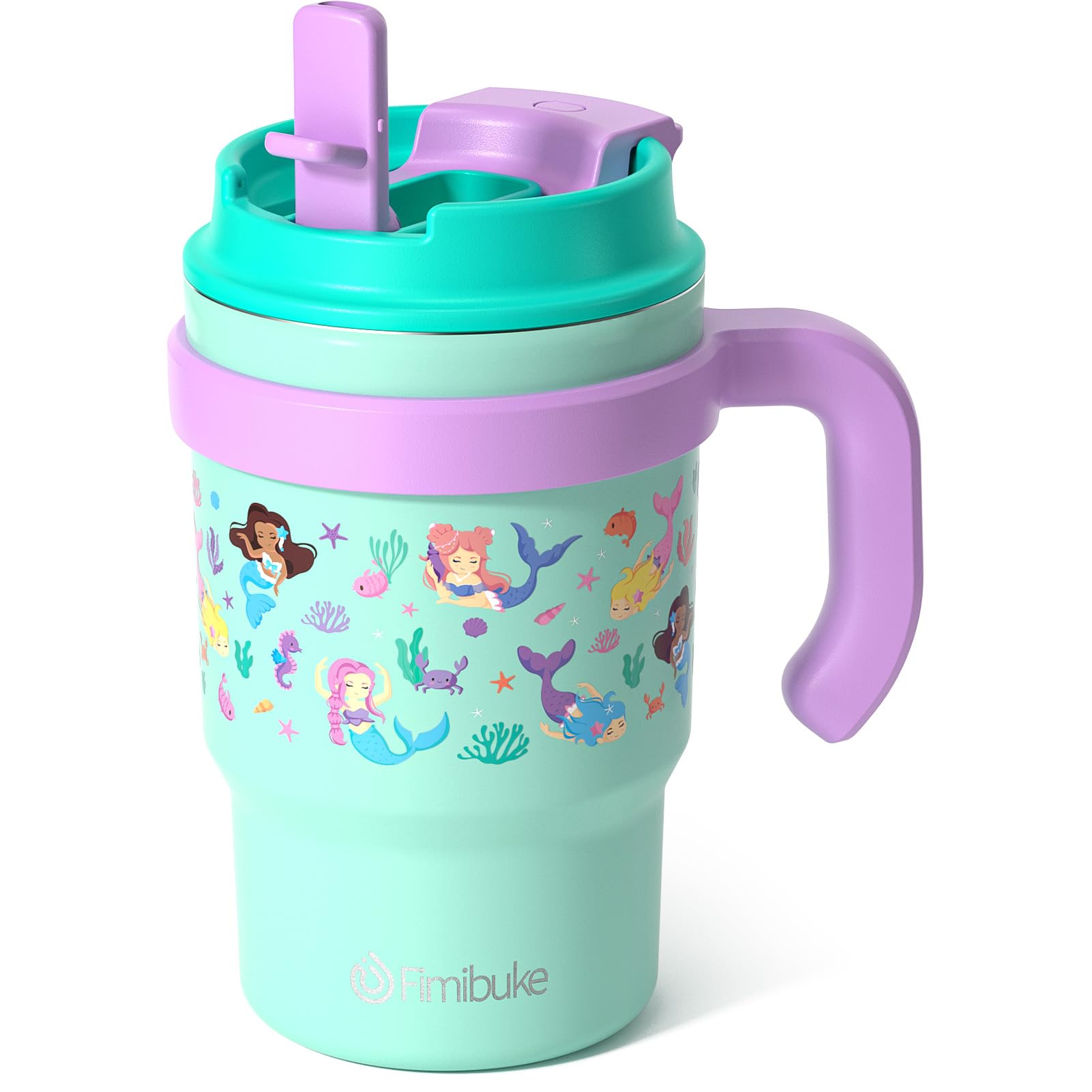 Foto 2 pulgar | Vaso Aislante Para Niños Fimibuke 470 Ml Con Mango Y Pajita 18/8 Ss - Venta Internacional.