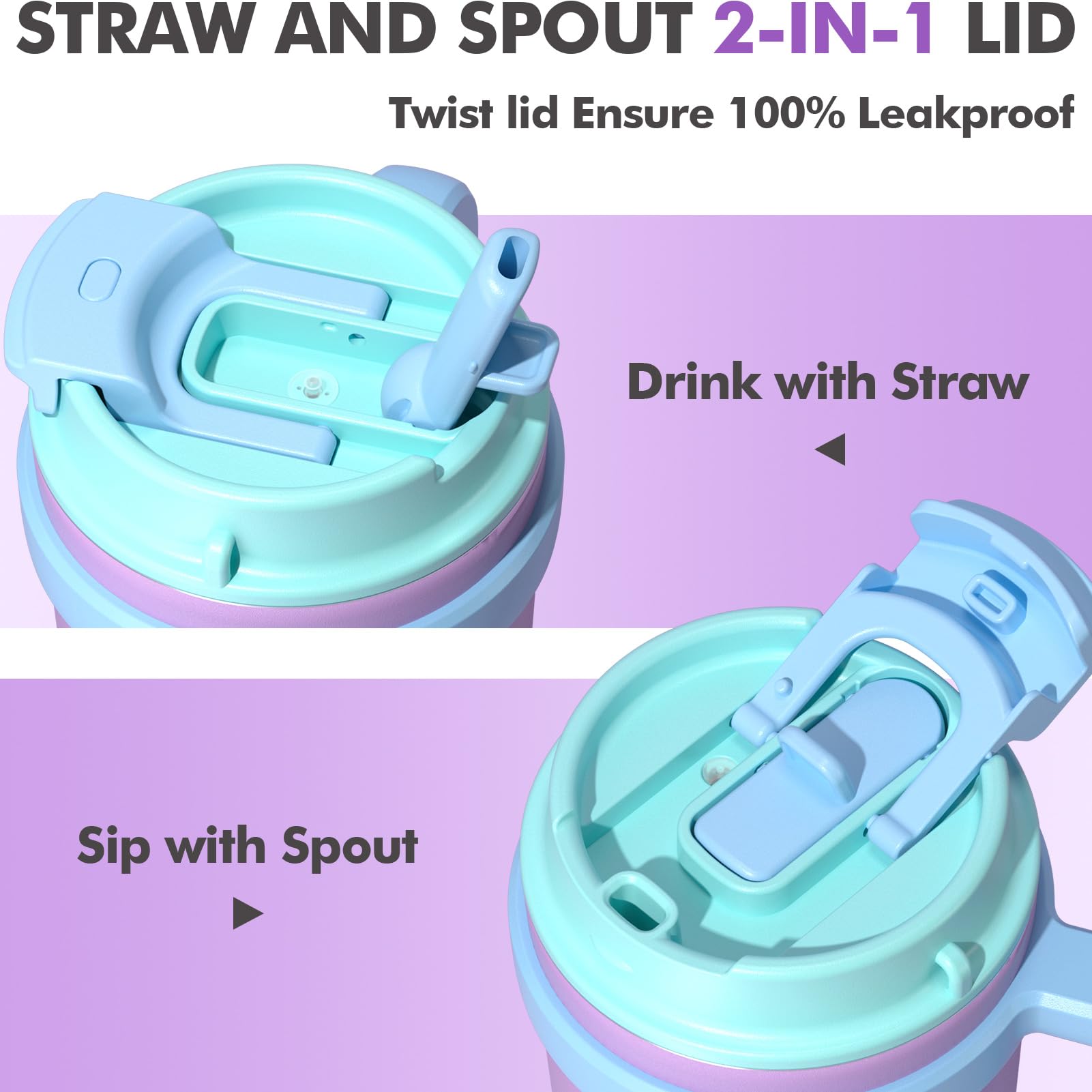 Foto 5 pulgar | Vaso Aislante Para Niños Fimibuke 470 Ml Con Mango Y Pajita 18/8 Ss - Venta Internacional.