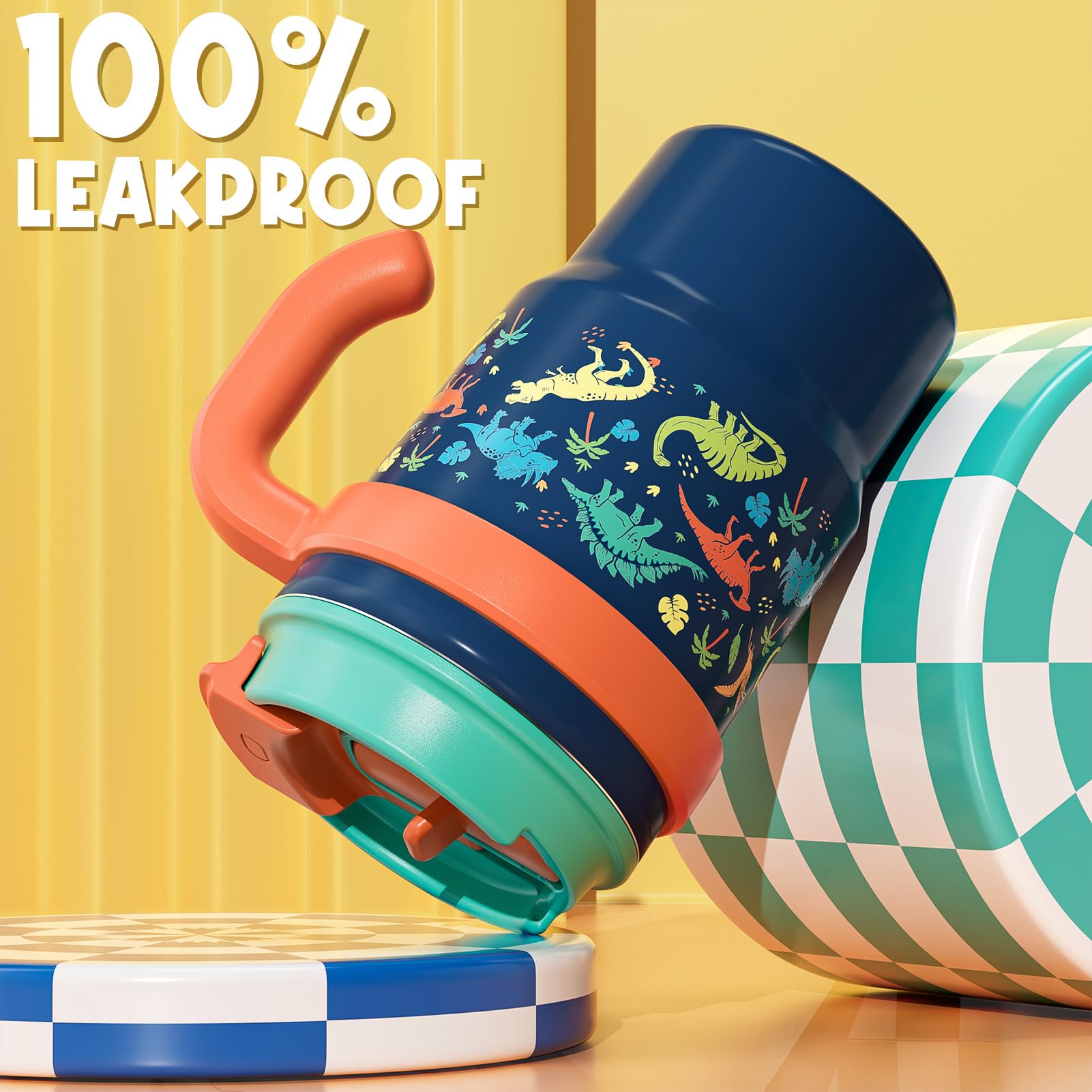 Foto 6 pulgar | Vaso Aislante Para Niños Fimibuke 470 Ml Con Mango Y Pajita 18/8 Ss - Venta Internacional.