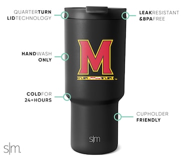 Foto 2 | Vaso Simple Modern Con Licencia Oficial De Maryland, 900 Ml - Venta Internacional.