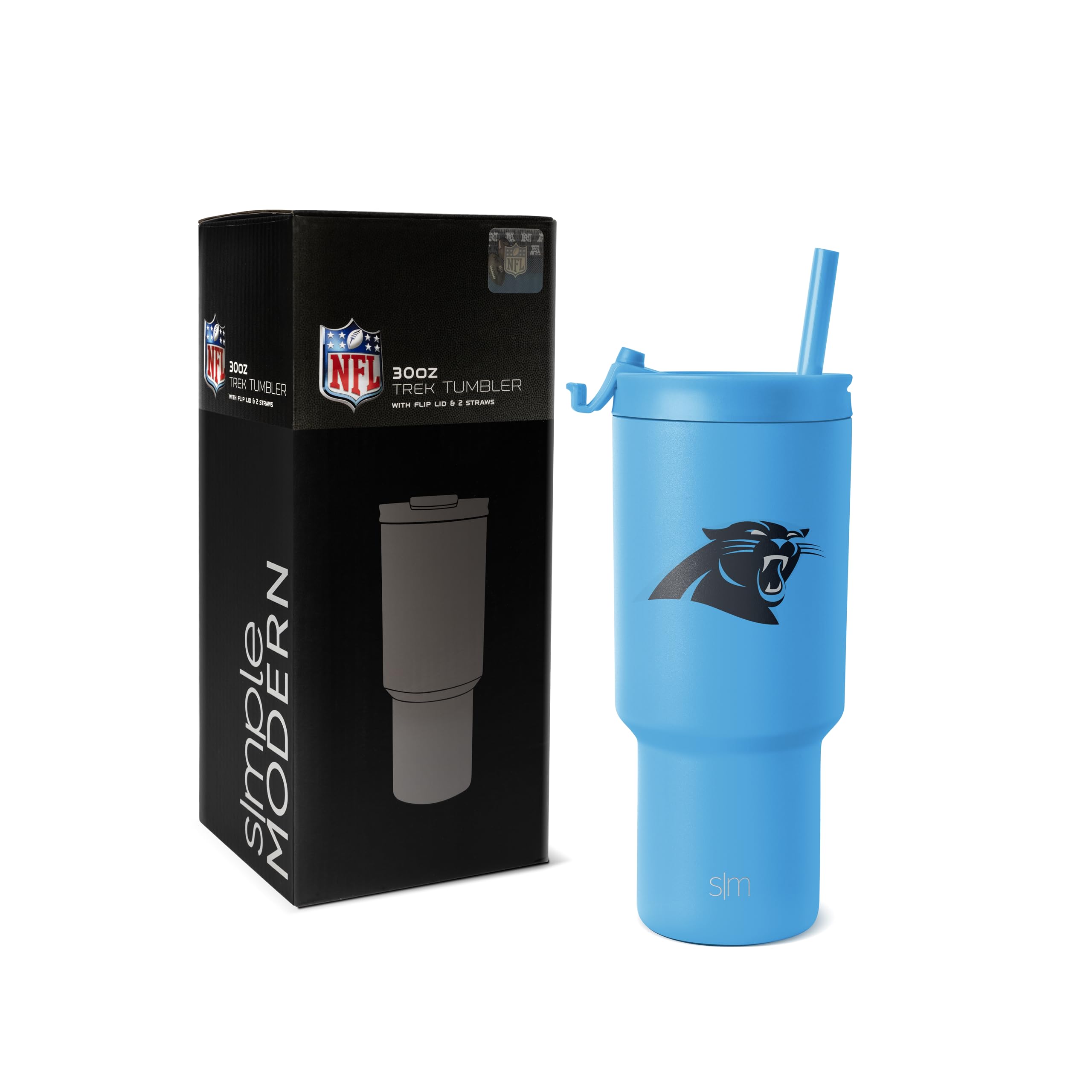 Foto 2 pulgar | Vaso Sencillo Y Moderno De Los Carolina Panthers De La Nfl, 900 Ml - Venta Internacional.