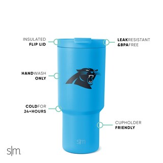 Foto 2 | Vaso Sencillo Y Moderno De Los Carolina Panthers De La Nfl, 900 Ml - Venta Internacional.