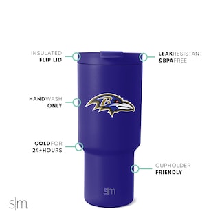Foto 2 | Vaso Sencillo Y Moderno De La Nfl Baltimore Ravens, 900 Ml - Venta Internacional.