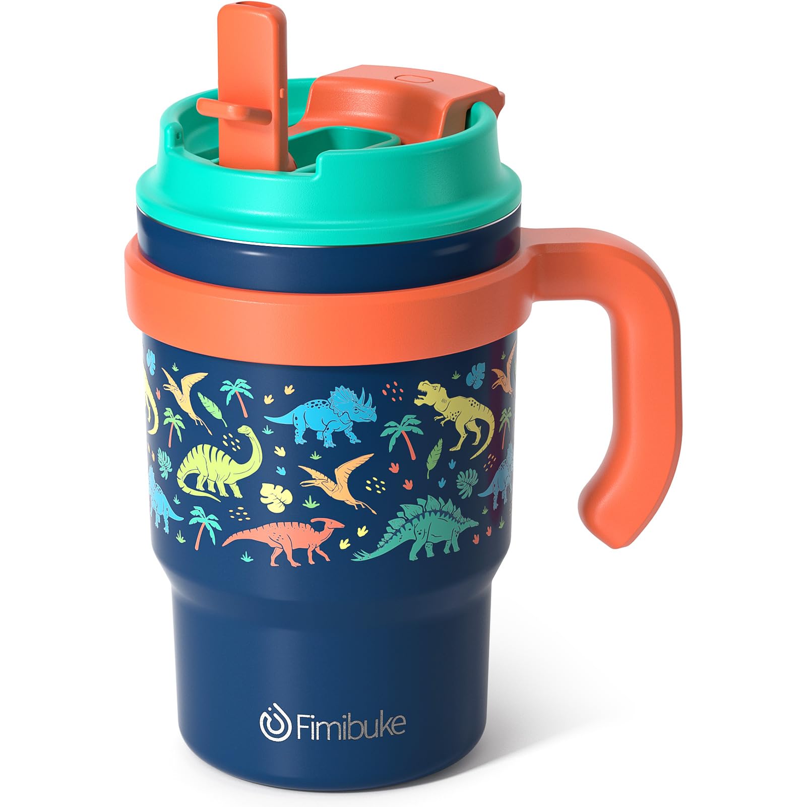 Foto 2 pulgar | Vaso Aislante Para Niños Fimibuke 470 Ml Con Mango Y Pajita 18/8 Ss - Venta Internacional.