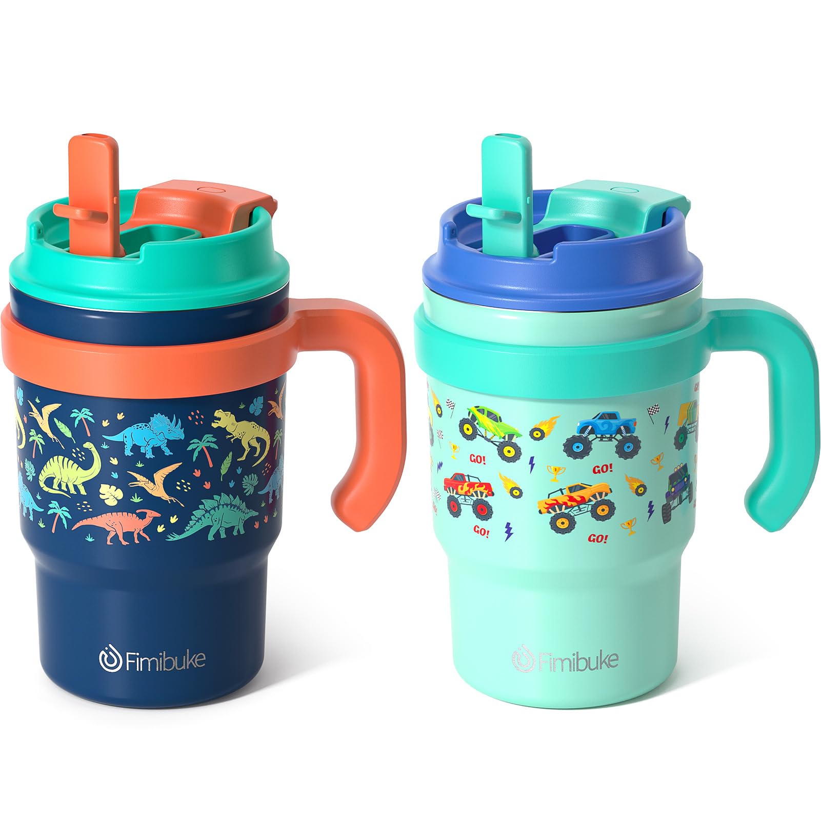 Foto 2 pulgar | Vaso Aislante Para Niños Fimibuke, 473 Ml, Con Asa Y Pajitas, Paquete De 2 - Venta Internacional.