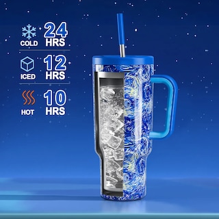 Foto 2 | Vaso Térmico Acero Inoxidable Con Paja Calor/frí 40oz Eo Safe Imports Esi-19757 Azul