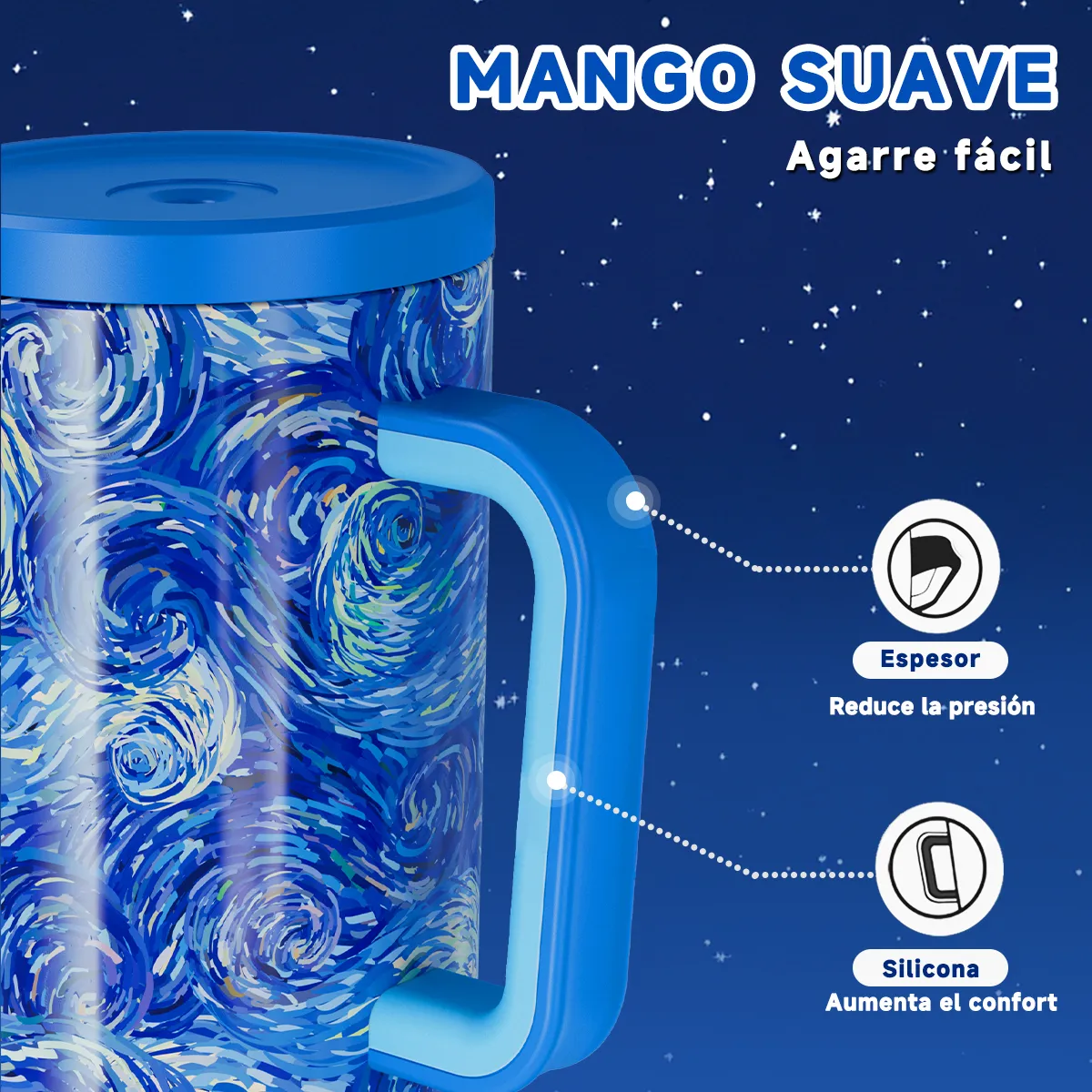 Foto 3 | Vaso Térmico Acero Inoxidable Con Paja Calor/frí 40oz  Eo Safe Imports Esi-19757 Azul